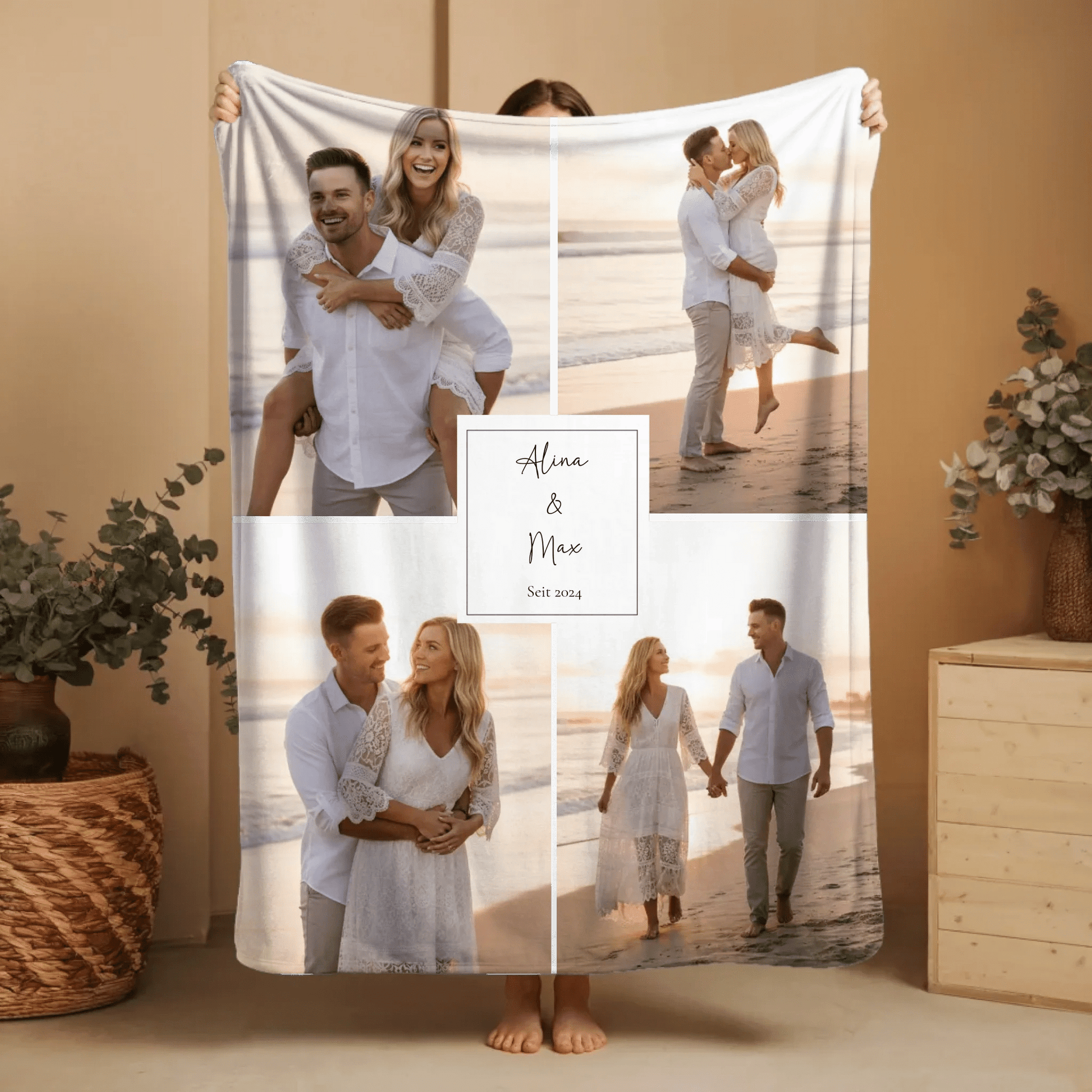 Personalisierte Decke - "Collage No2" - LeinwandGlück