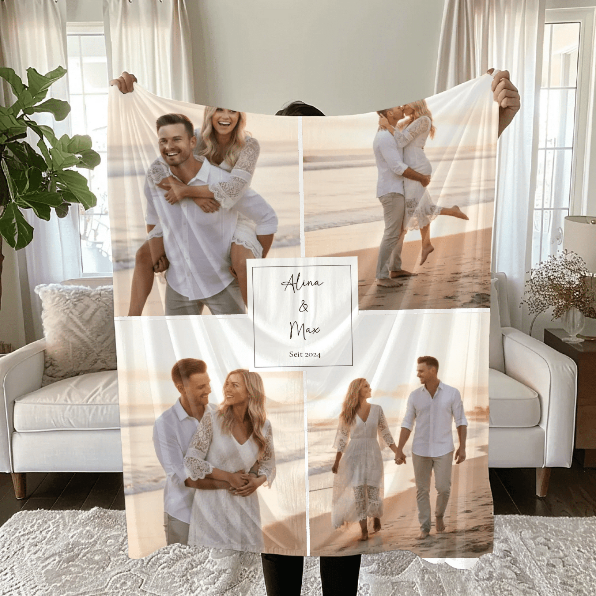 Personalisierte Decke - "Collage No2" - LeinwandGlück