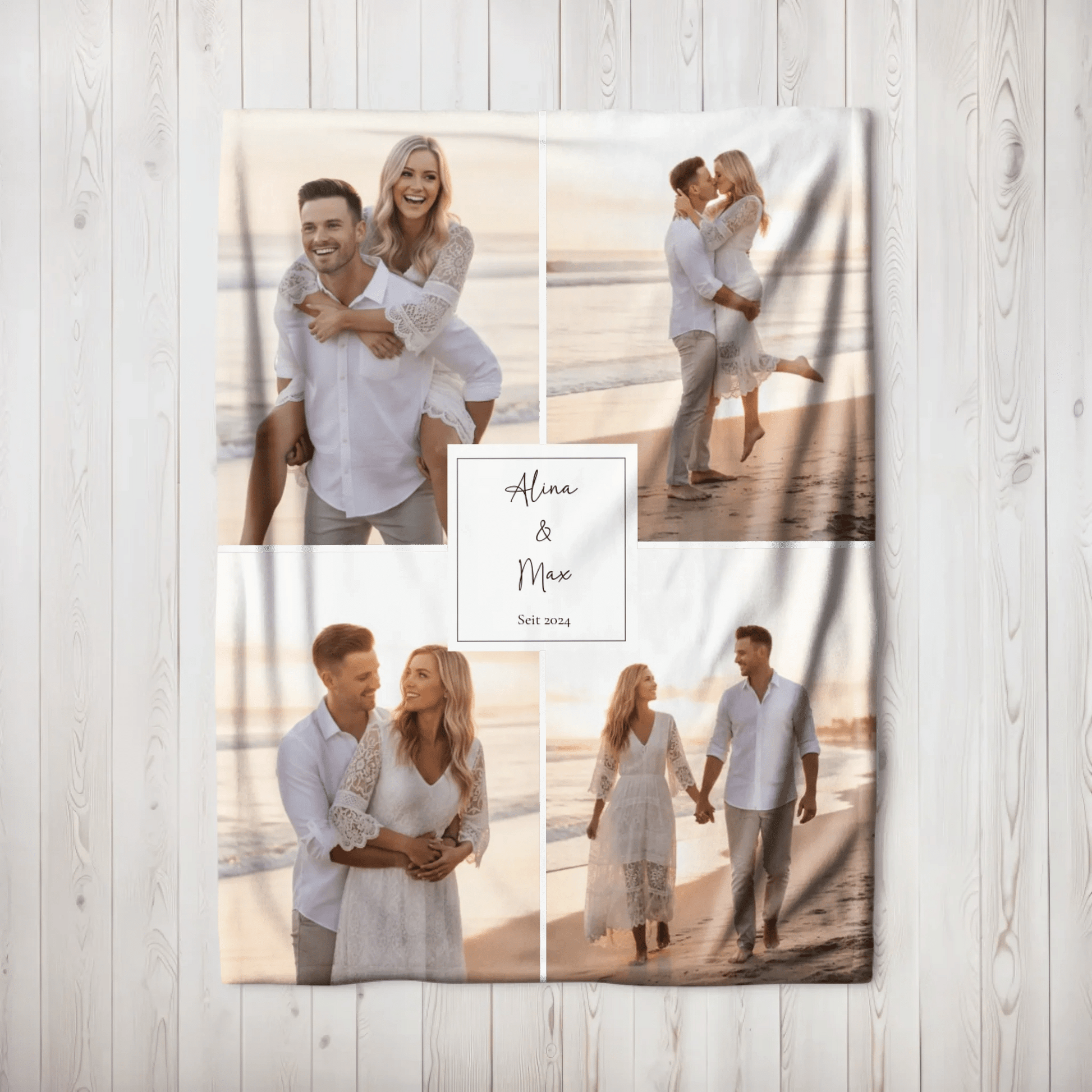 Personalisierte Decke - "Collage No2" - LeinwandGlück