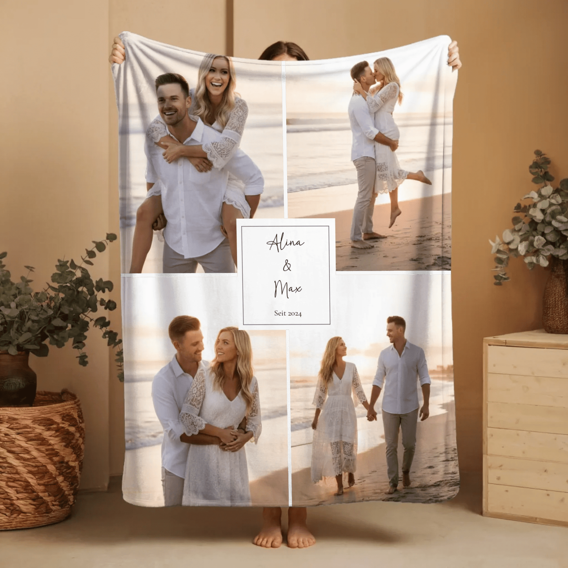 Personalisierte Decke - "Collage No2" - LeinwandGlück