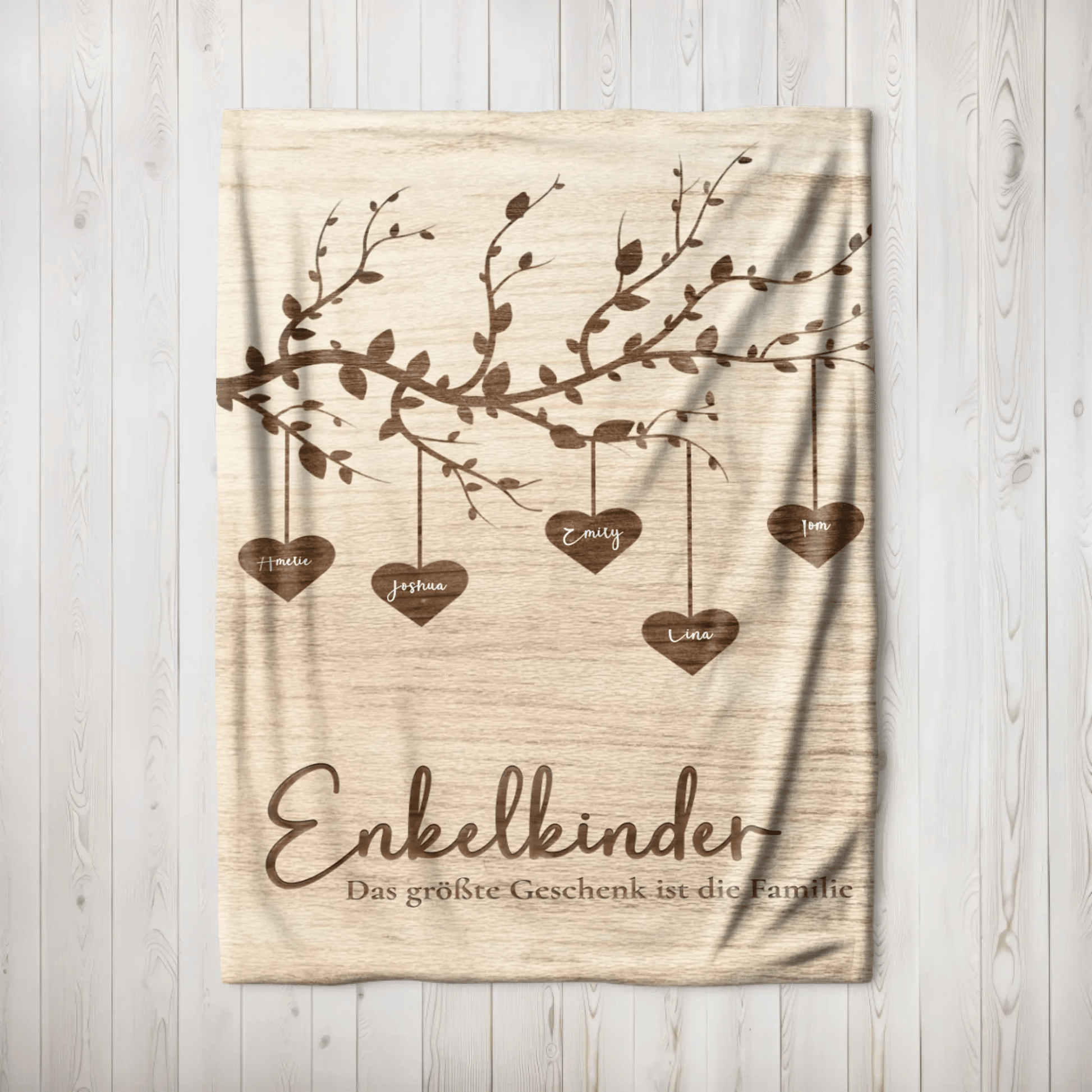 Personalisierte Decke - "Enkelkinder" - LeinwandGlück