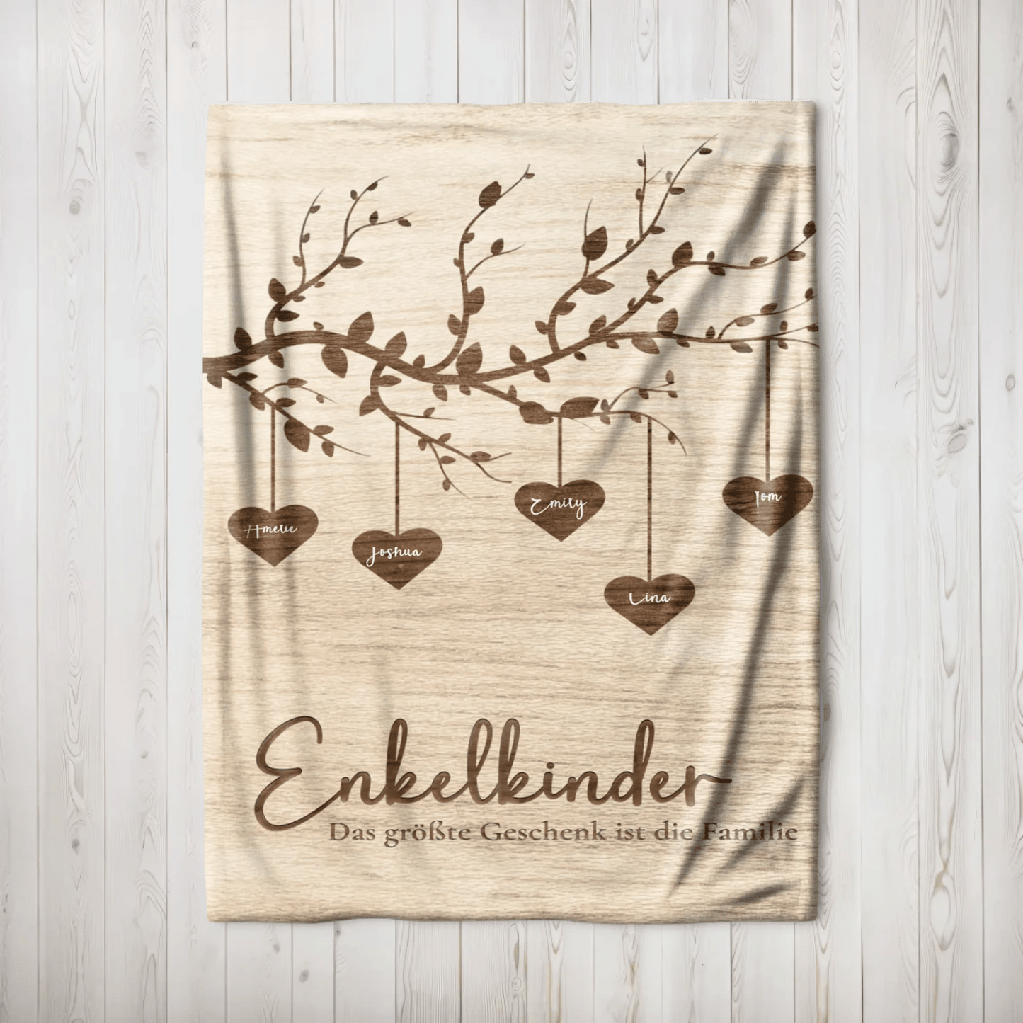 Personalisierte Decke - "Enkelkinder" - LeinwandGlück