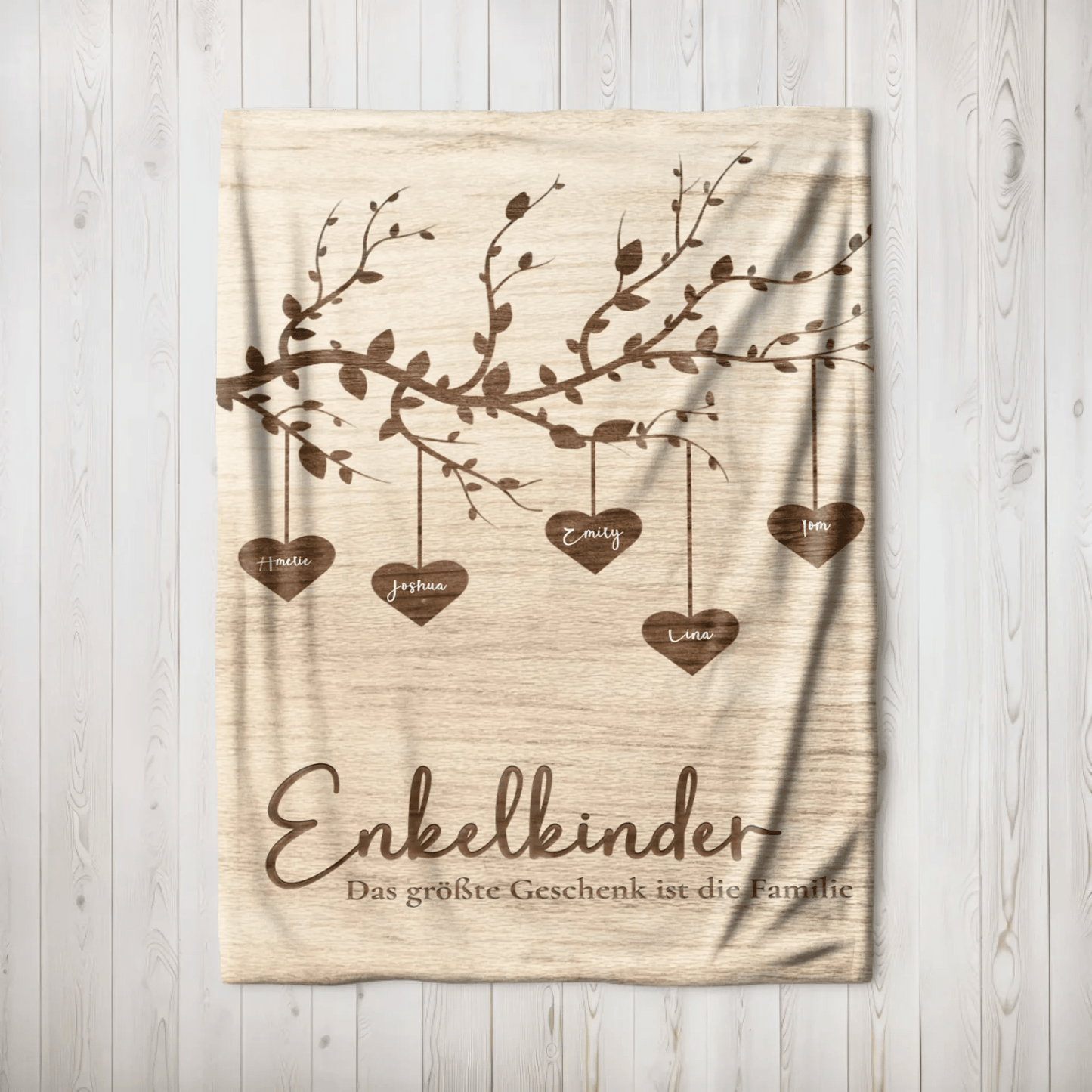 Personalisierte Decke - "Enkelkinder" - LeinwandGlück