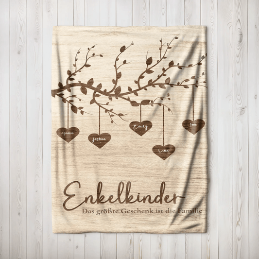 Personalisierte Decke - "Enkelkinder" - LeinwandGlück