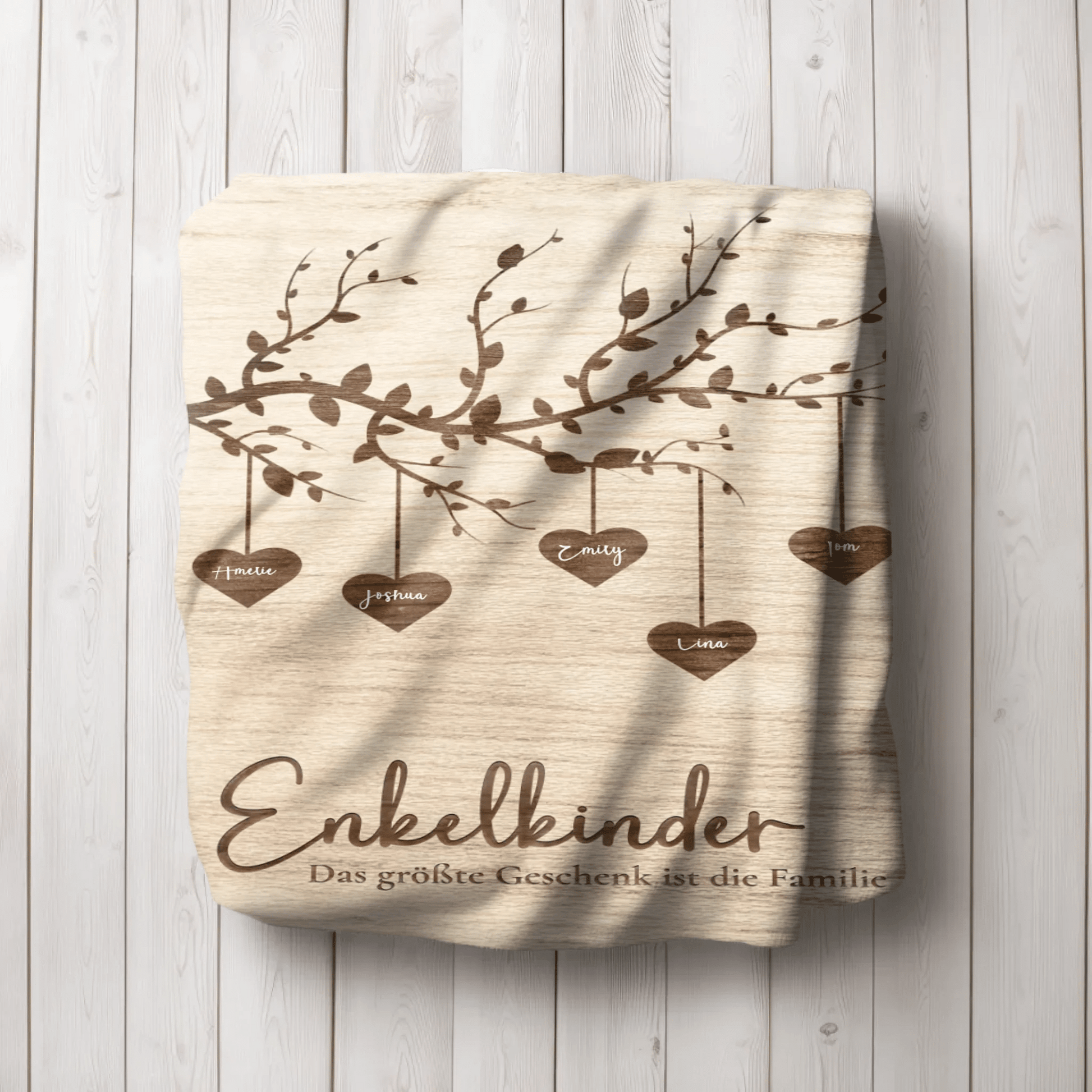 Personalisierte Decke - "Enkelkinder" - LeinwandGlück