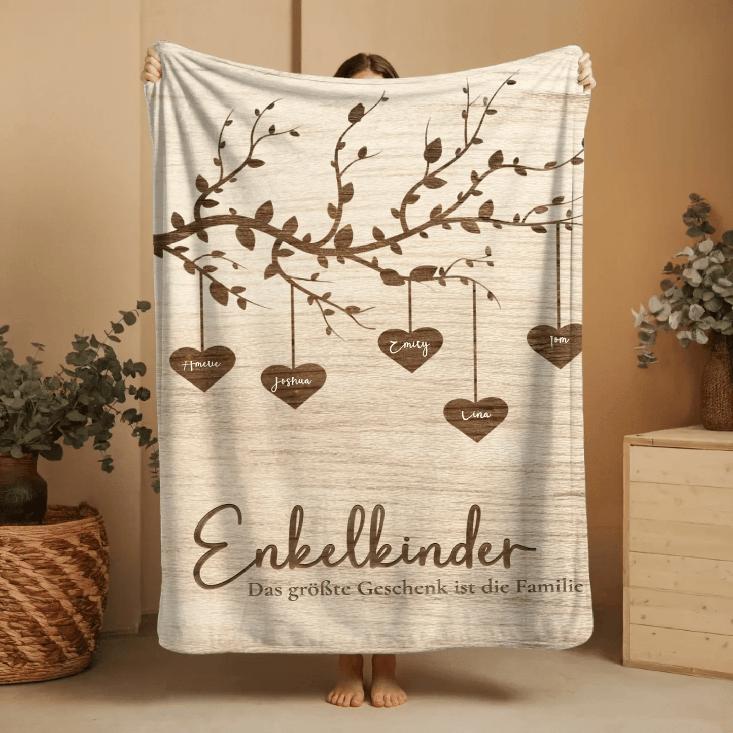 Personalisierte Decke - "Enkelkinder" - LeinwandGlück