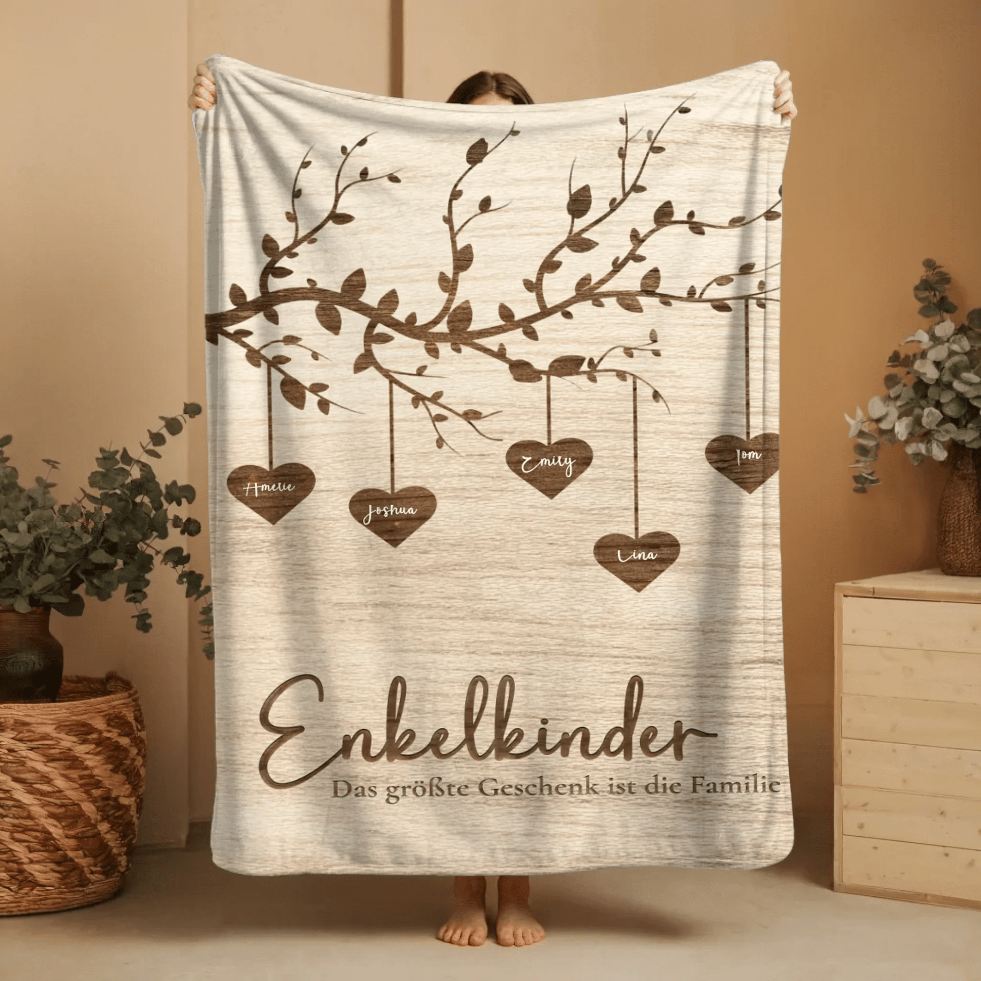 Personalisierte Decke - "Enkelkinder" - LeinwandGlück