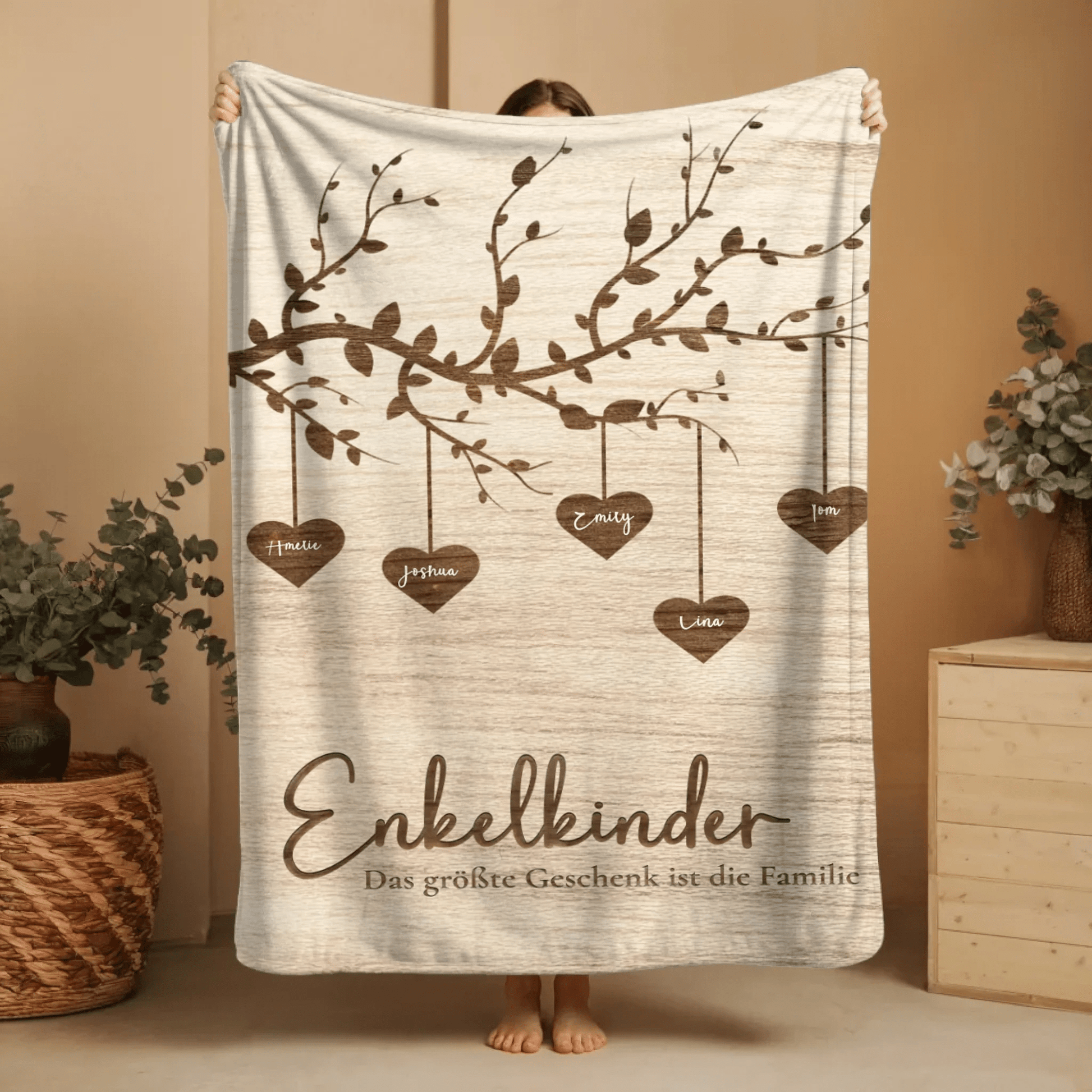 Personalisierte Decke - "Enkelkinder" - LeinwandGlück