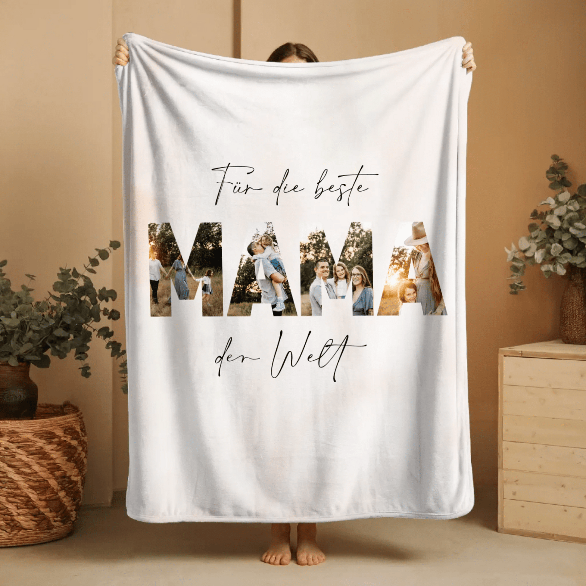 Personalisierte Decke - "Für die beste Mama der Welt | Foto" - LeinwandGlück