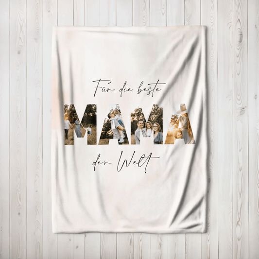 Personalisierte Decke - "Für die beste Mama der Welt | Foto" - LeinwandGlück