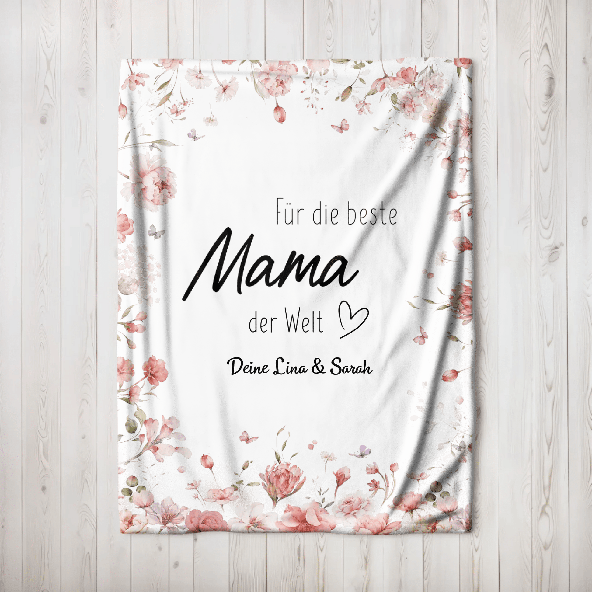 Personalisierte Decke - "Für die beste Mama" - LeinwandGlück
