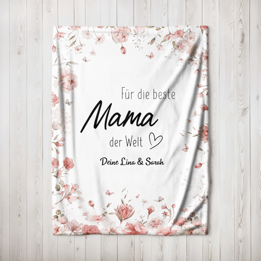 Personalisierte Decke - "Für die beste Mama" - LeinwandGlück