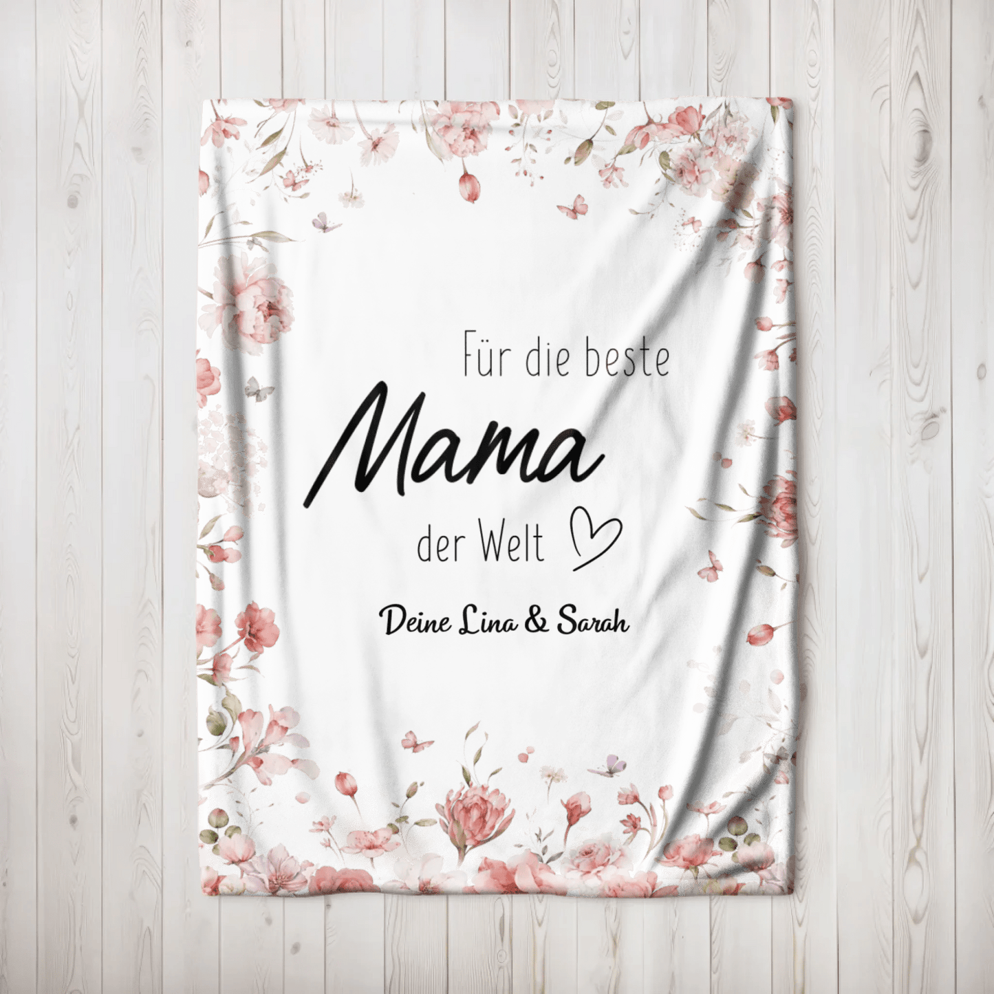 Personalisierte Decke - "Für die beste Mama" - LeinwandGlück