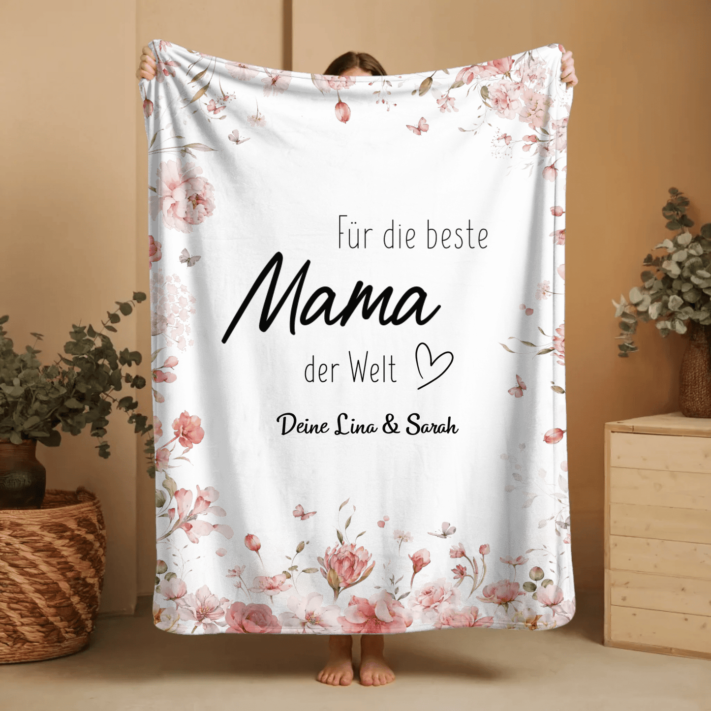 Personalisierte Decke - "Für die beste Mama" - LeinwandGlück