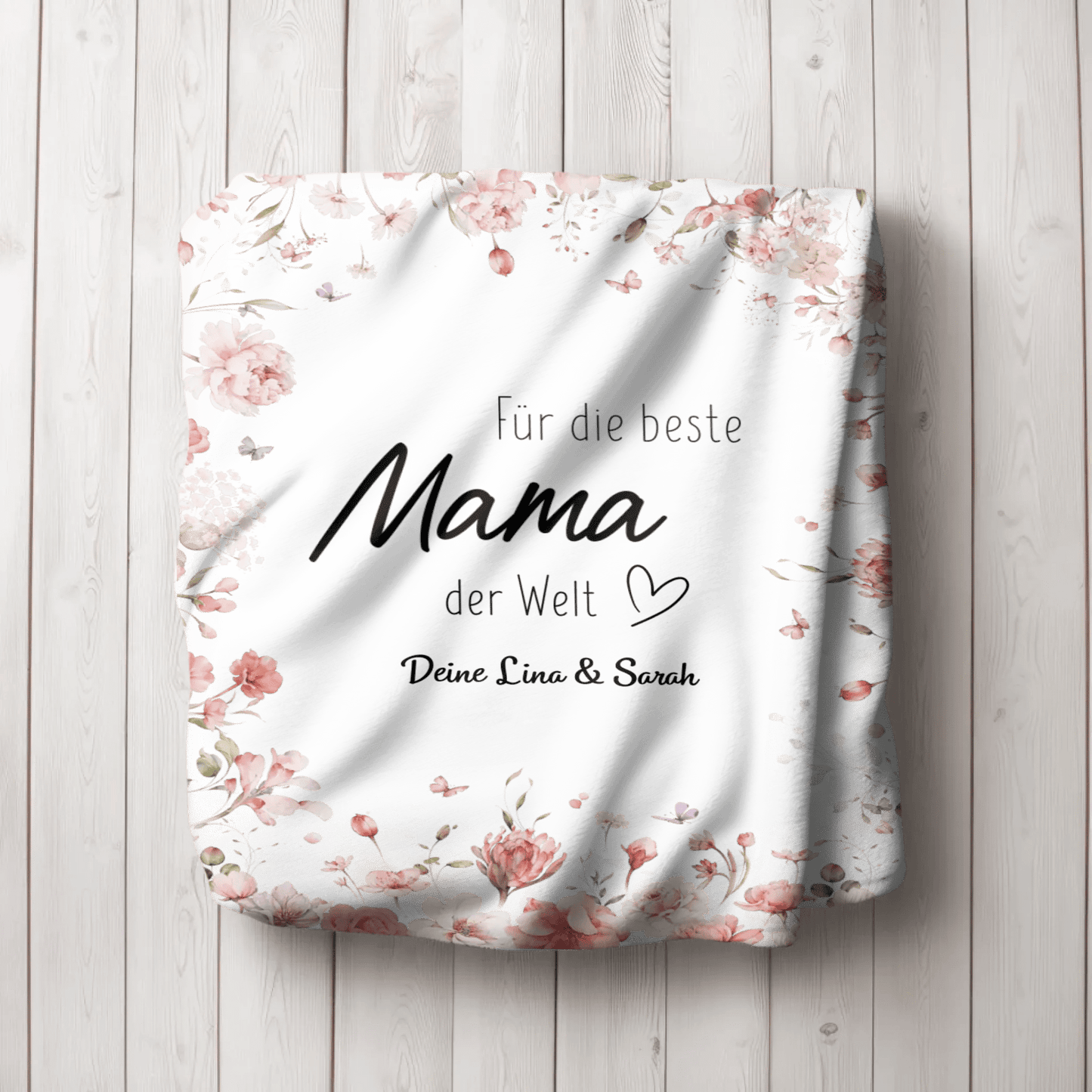 Personalisierte Decke - "Für die beste Mama" - LeinwandGlück