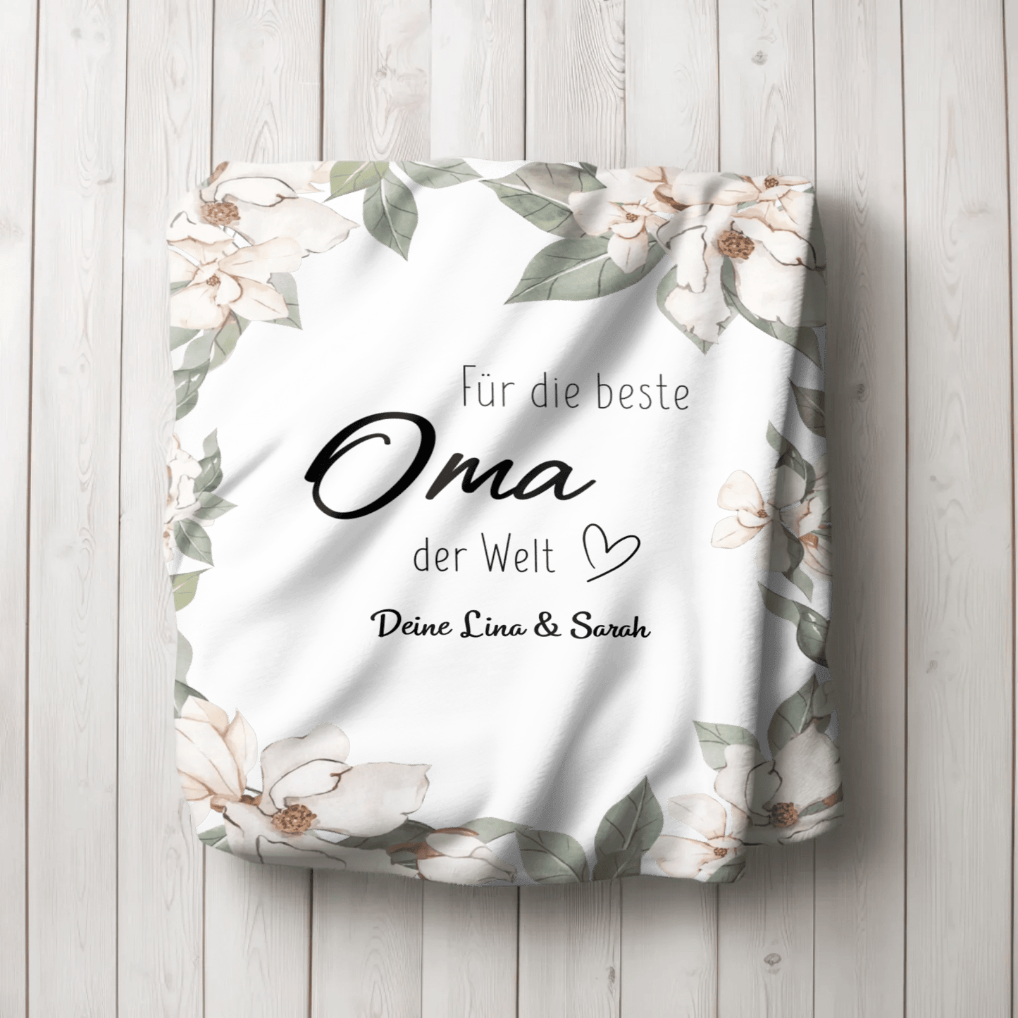 Personalisierte Decke - "Für die beste Oma" - LeinwandGlück