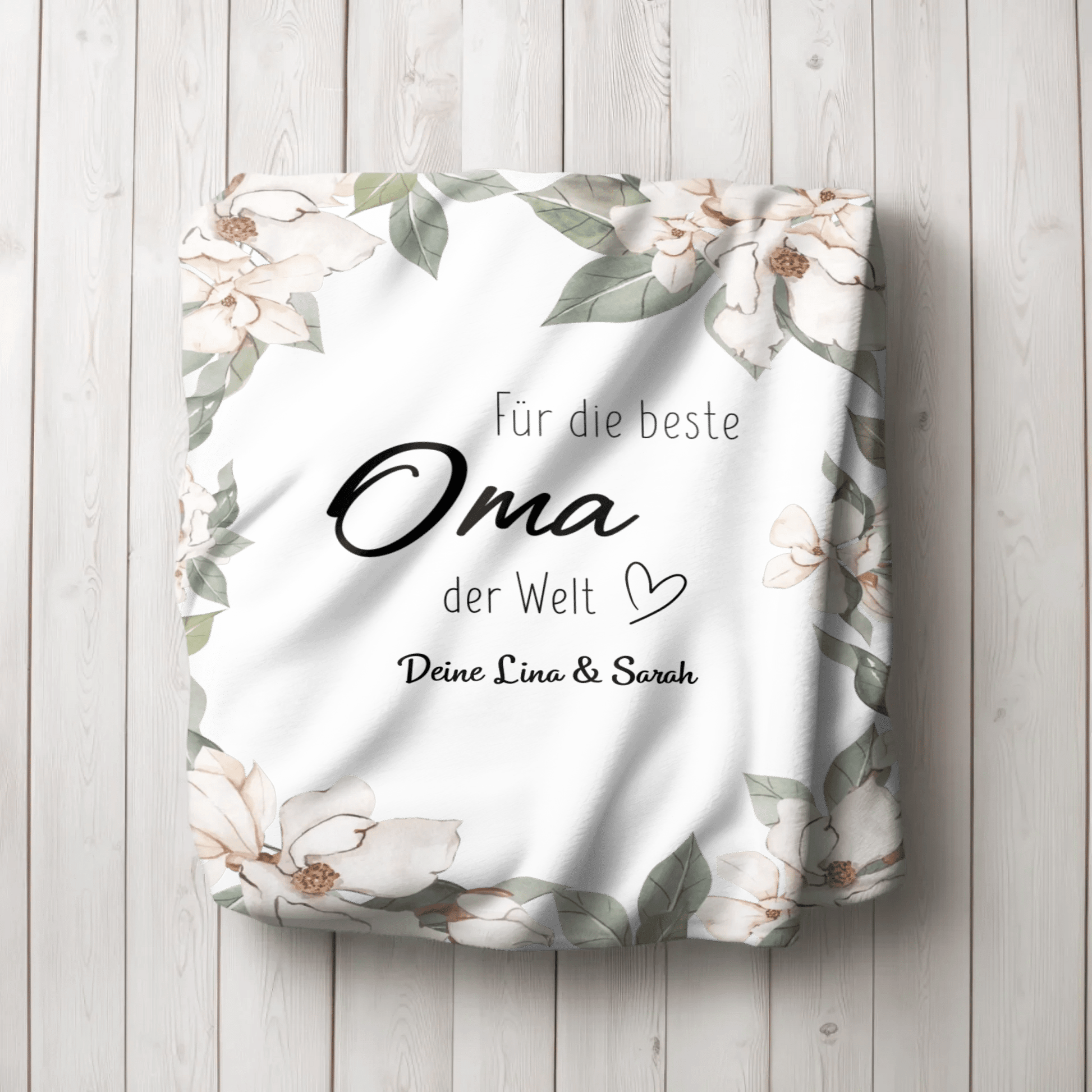 Personalisierte Decke - "Für die beste Oma" - LeinwandGlück