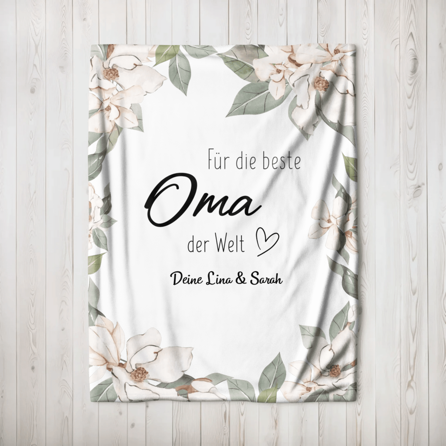 Personalisierte Decke - "Für die beste Oma" - LeinwandGlück