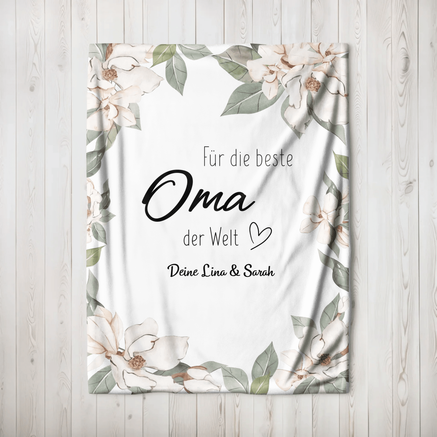 Personalisierte Decke - "Für die beste Oma" - LeinwandGlück