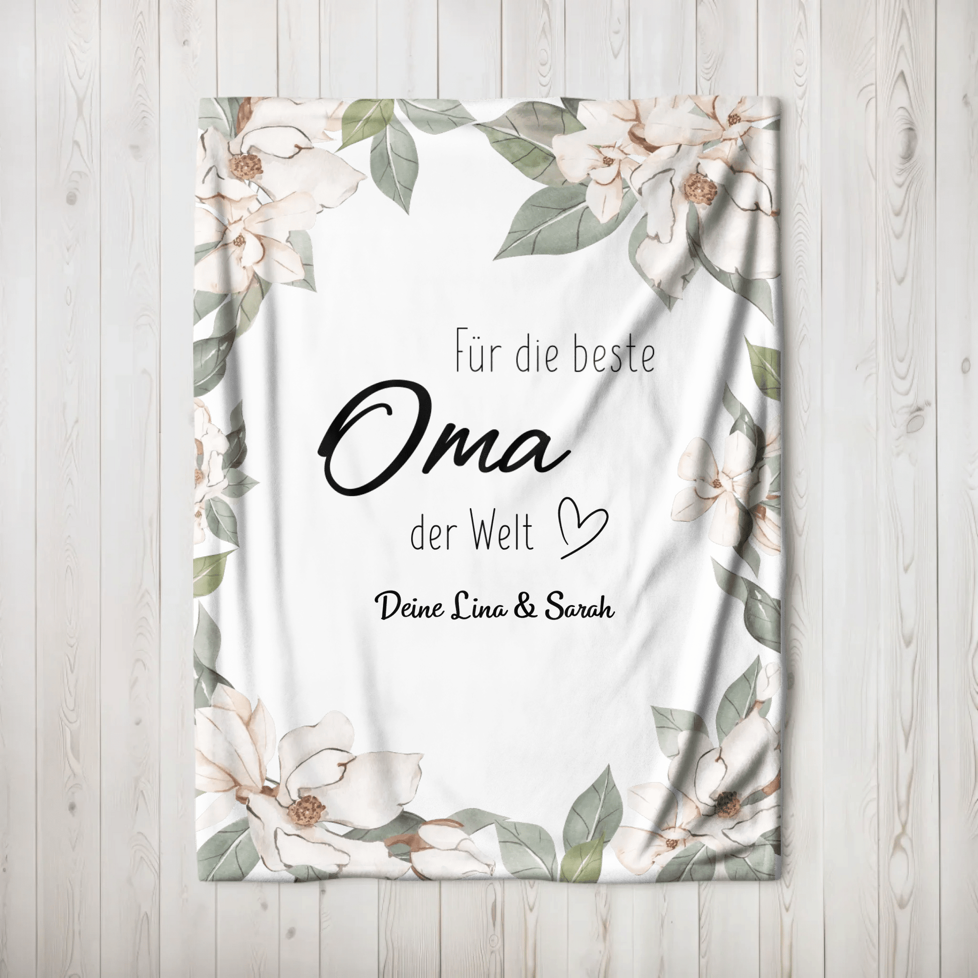 Personalisierte Decke - "Für die beste Oma" - LeinwandGlück