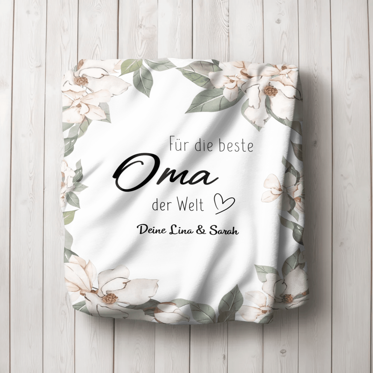 Personalisierte Decke - "Für die beste Oma" - LeinwandGlück