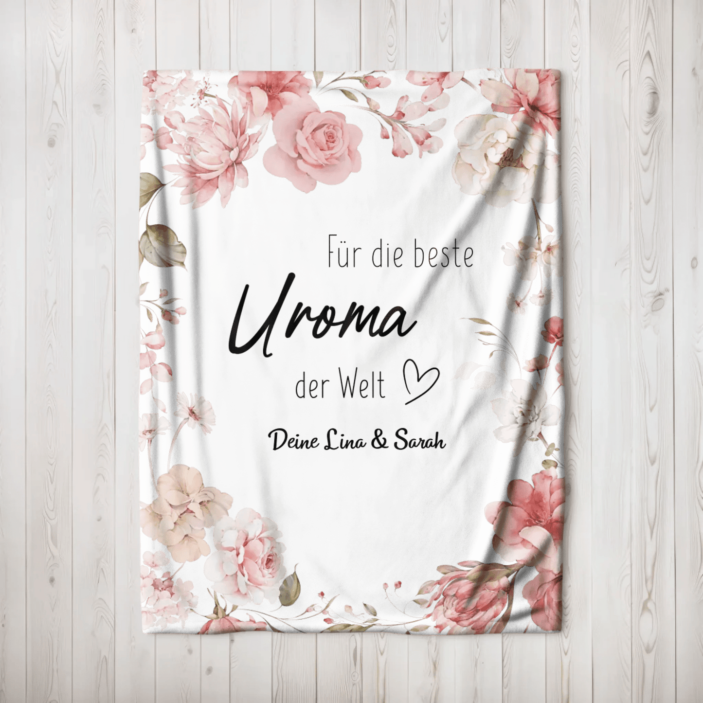 Personalisierte Decke - "Für die beste Uroma" - LeinwandGlück