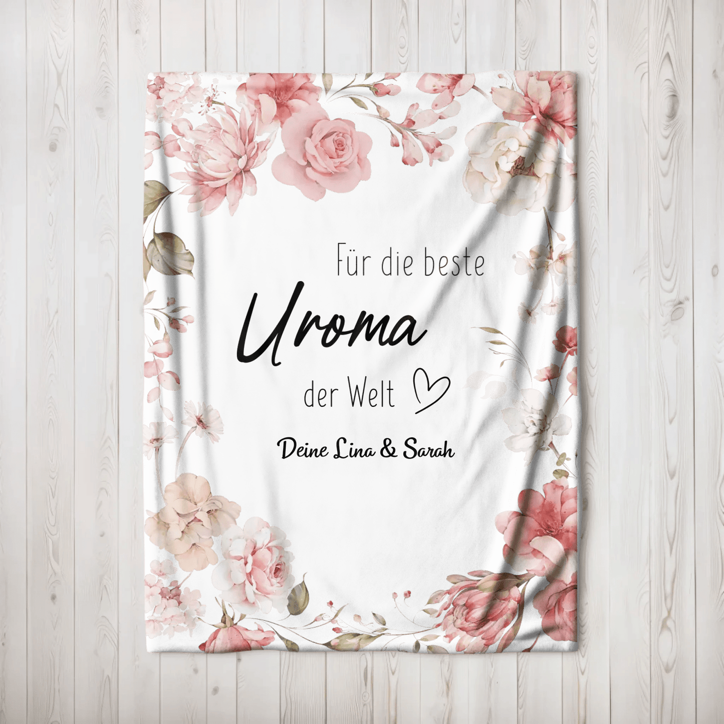 Personalisierte Decke - "Für die beste Uroma" - LeinwandGlück