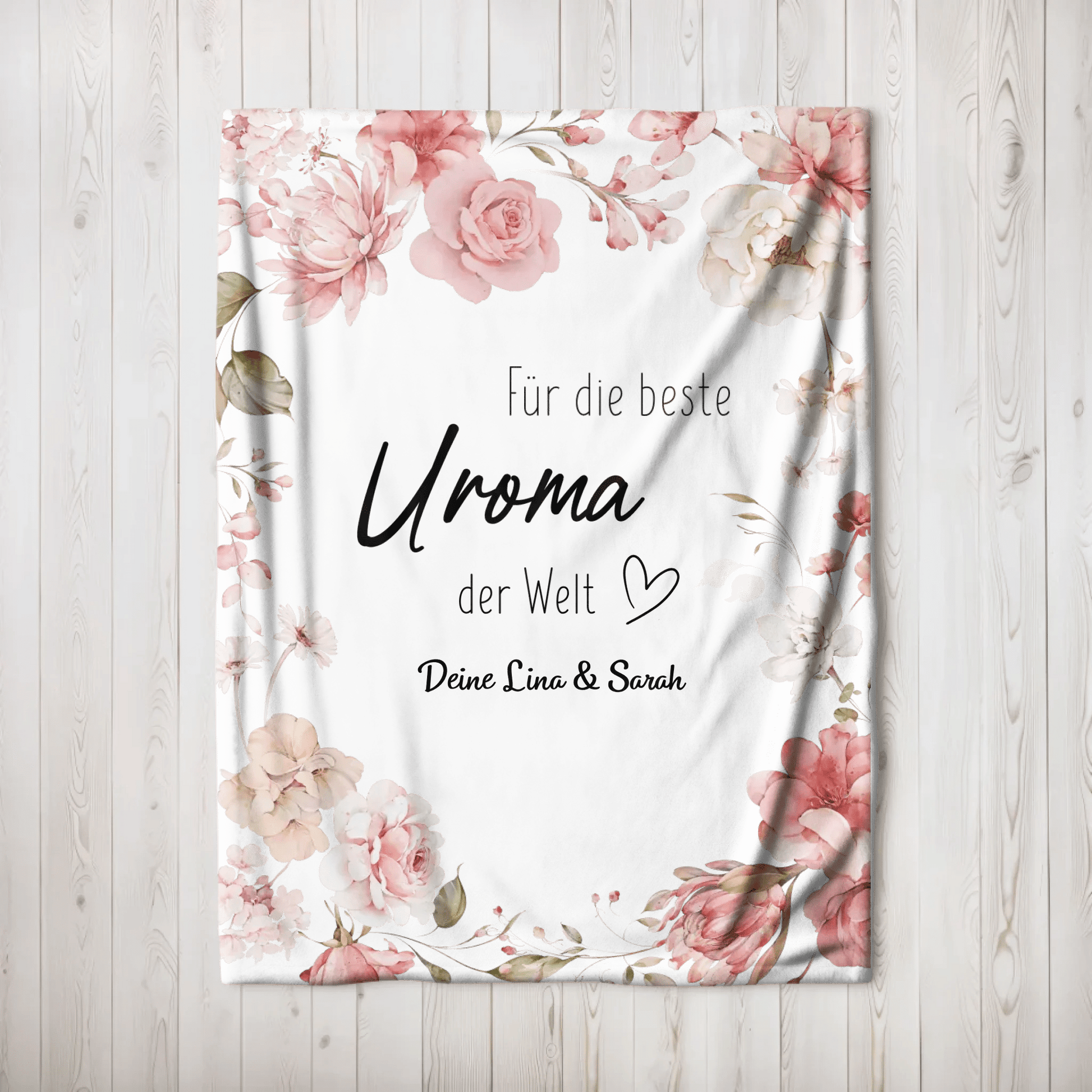 Personalisierte Decke - "Für die beste Uroma" - LeinwandGlück