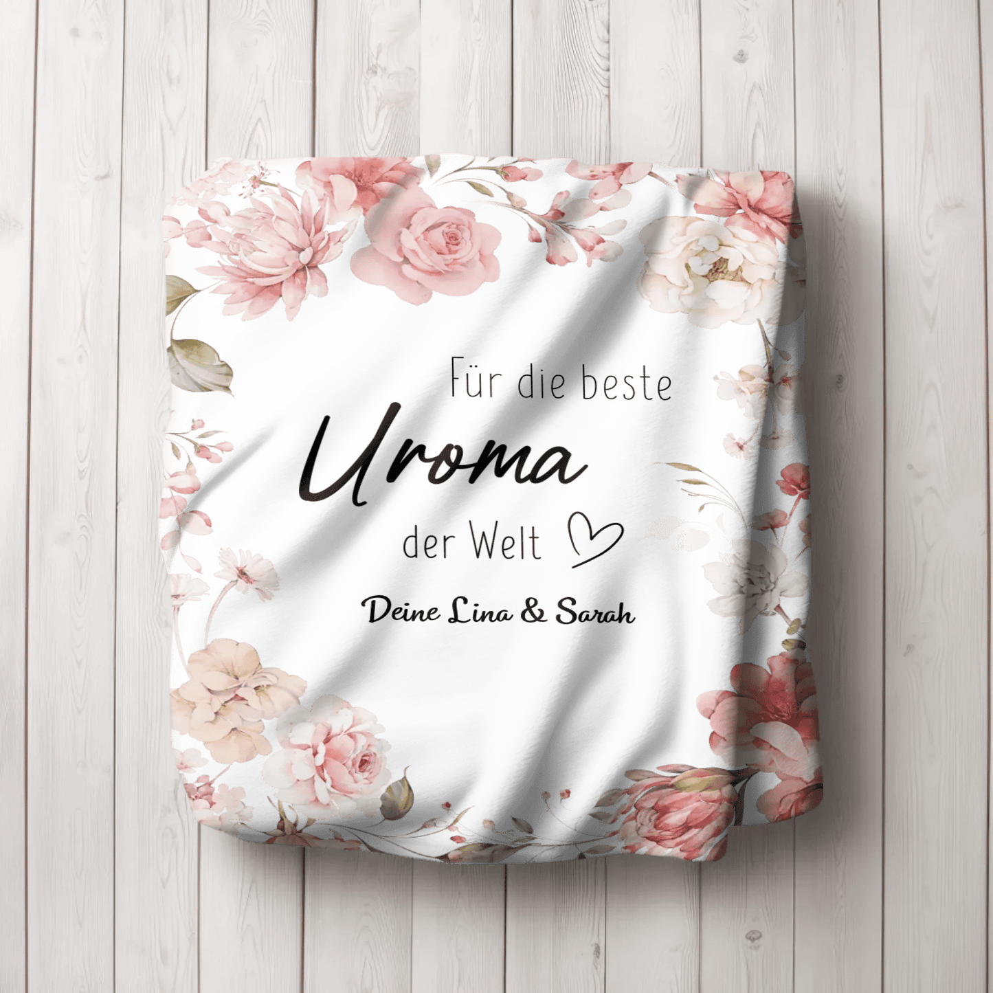 Personalisierte Decke - "Für die beste Uroma" - LeinwandGlück