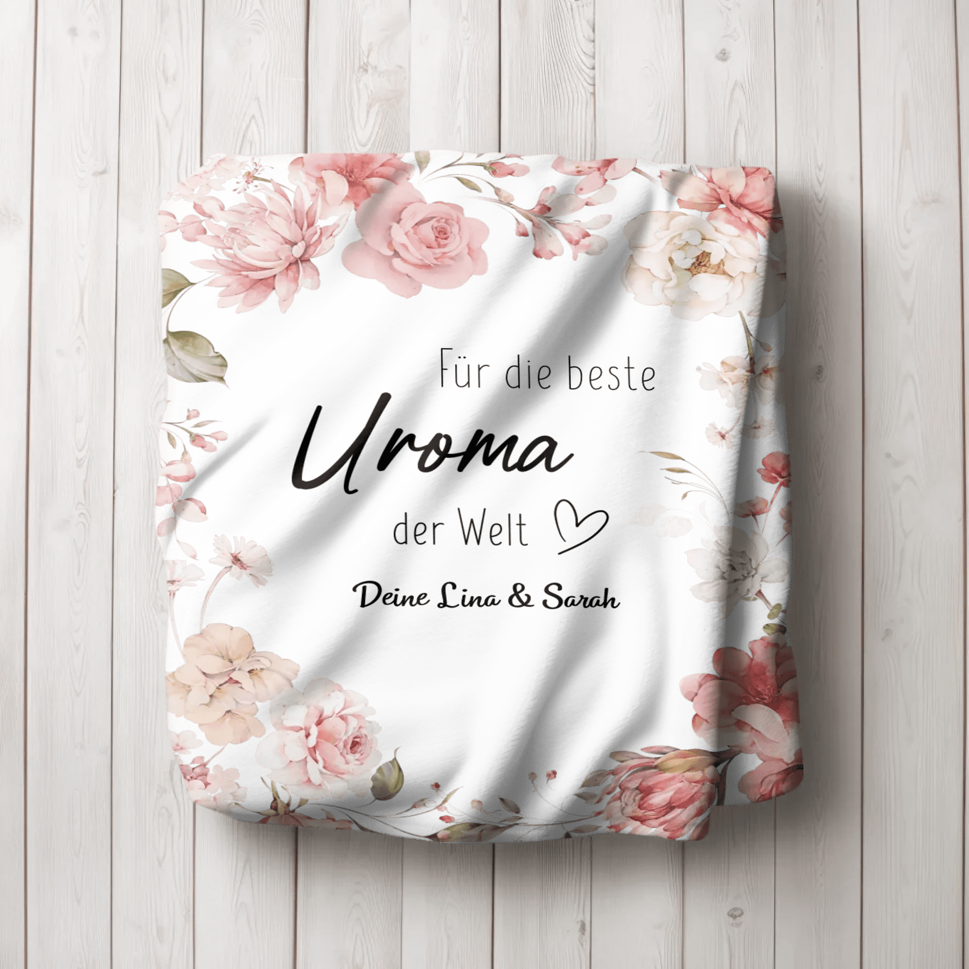 Personalisierte Decke - "Für die beste Uroma" - LeinwandGlück