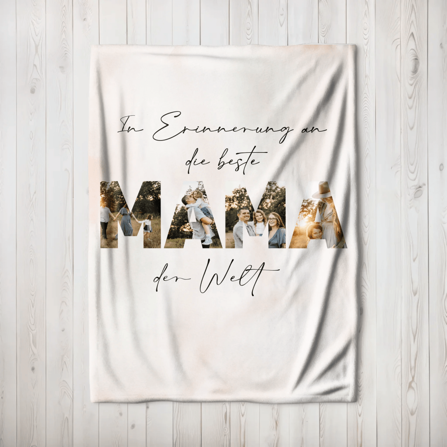Personalisierte Decke - "In Erinnerung an die beste Mama" - LeinwandGlück