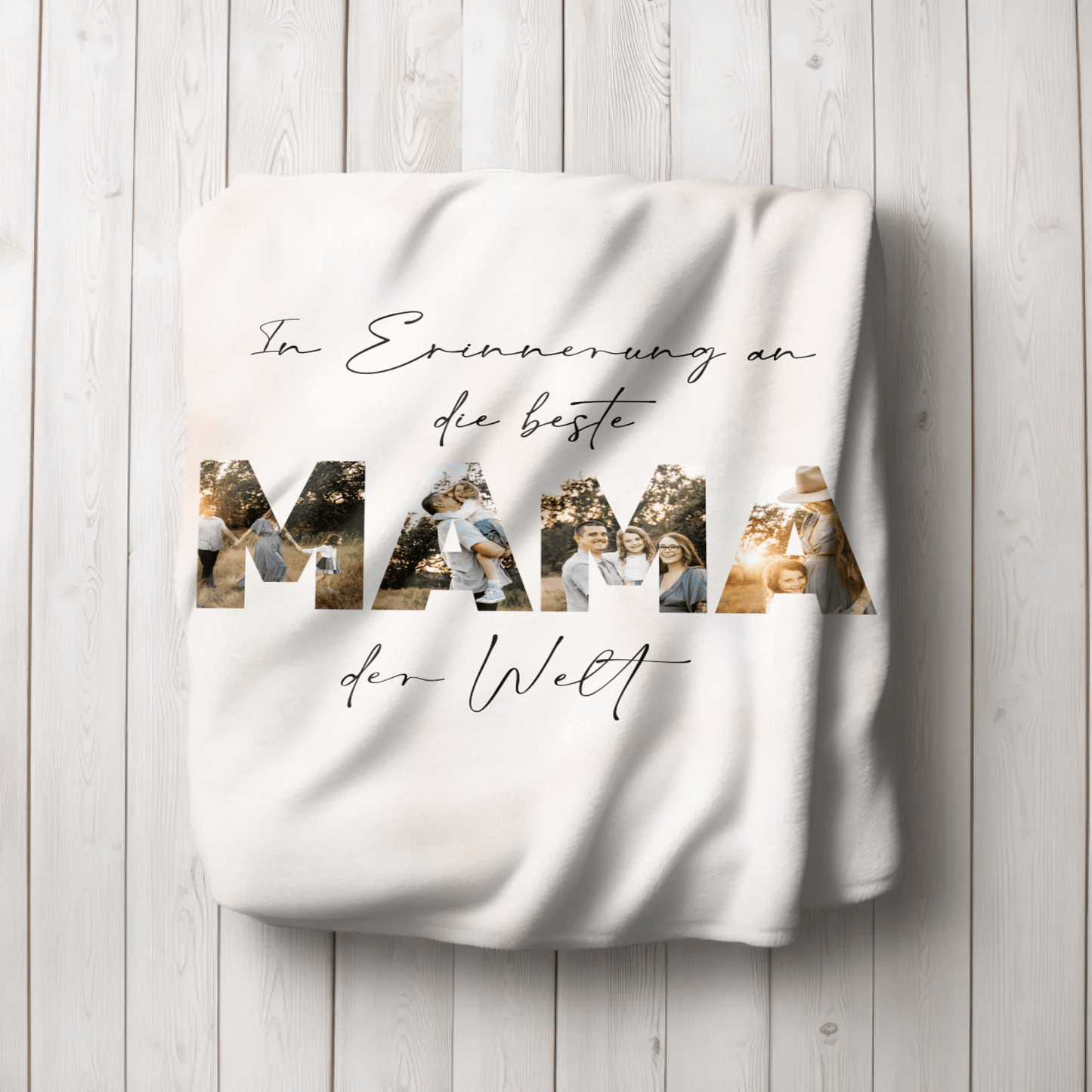 Personalisierte Decke - "In Erinnerung an die beste Mama" - LeinwandGlück