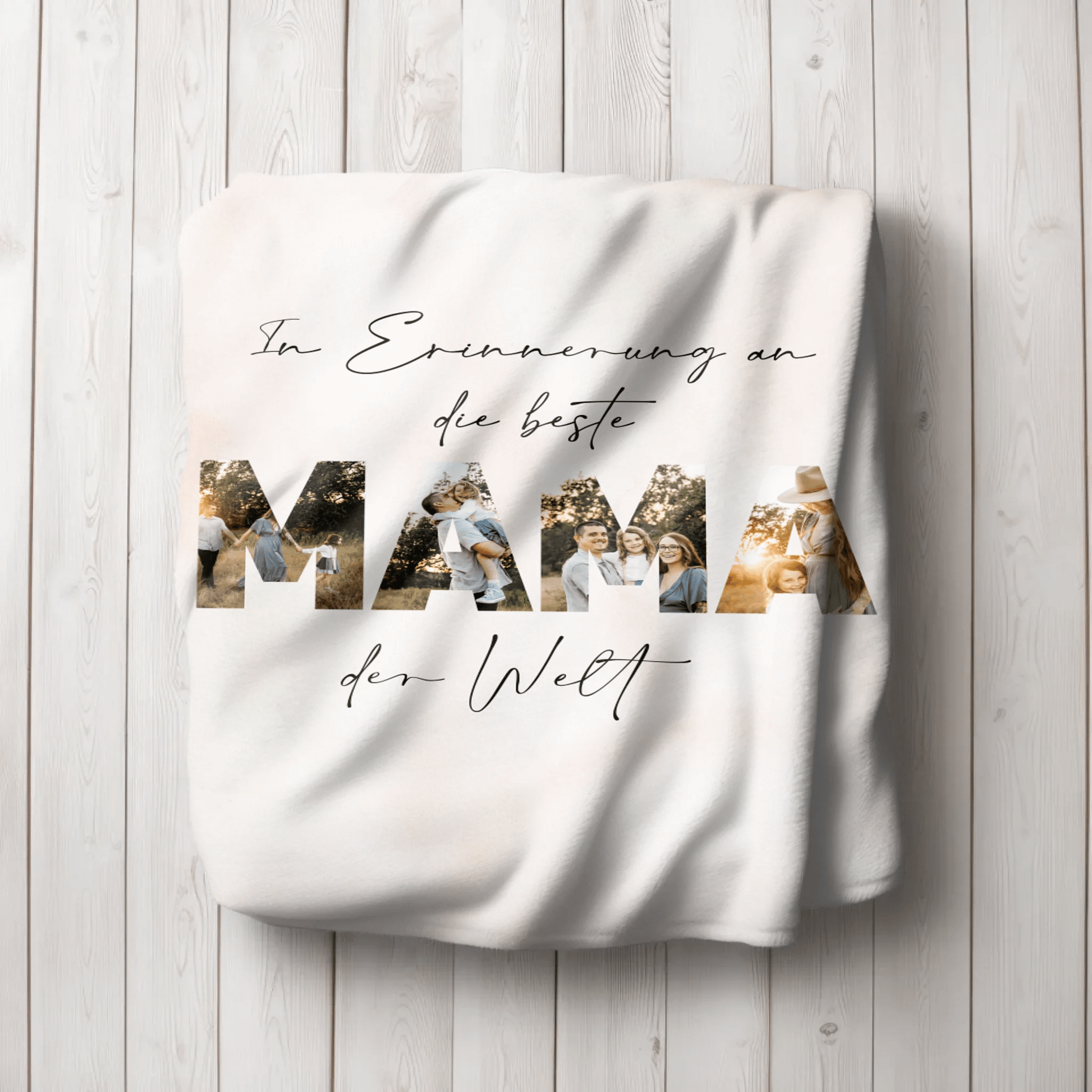 Personalisierte Decke - "In Erinnerung an die beste Mama" - LeinwandGlück