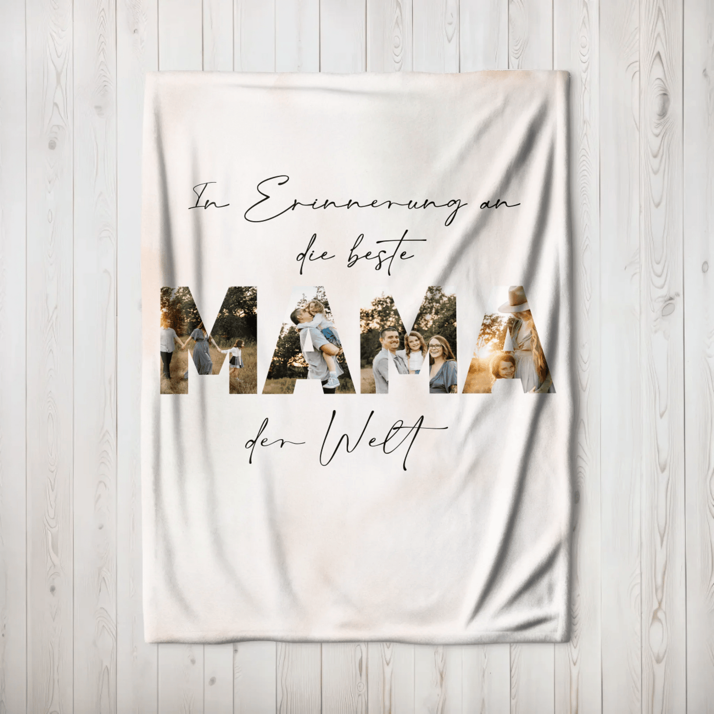 Personalisierte Decke - "In Erinnerung an die beste Mama" - LeinwandGlück