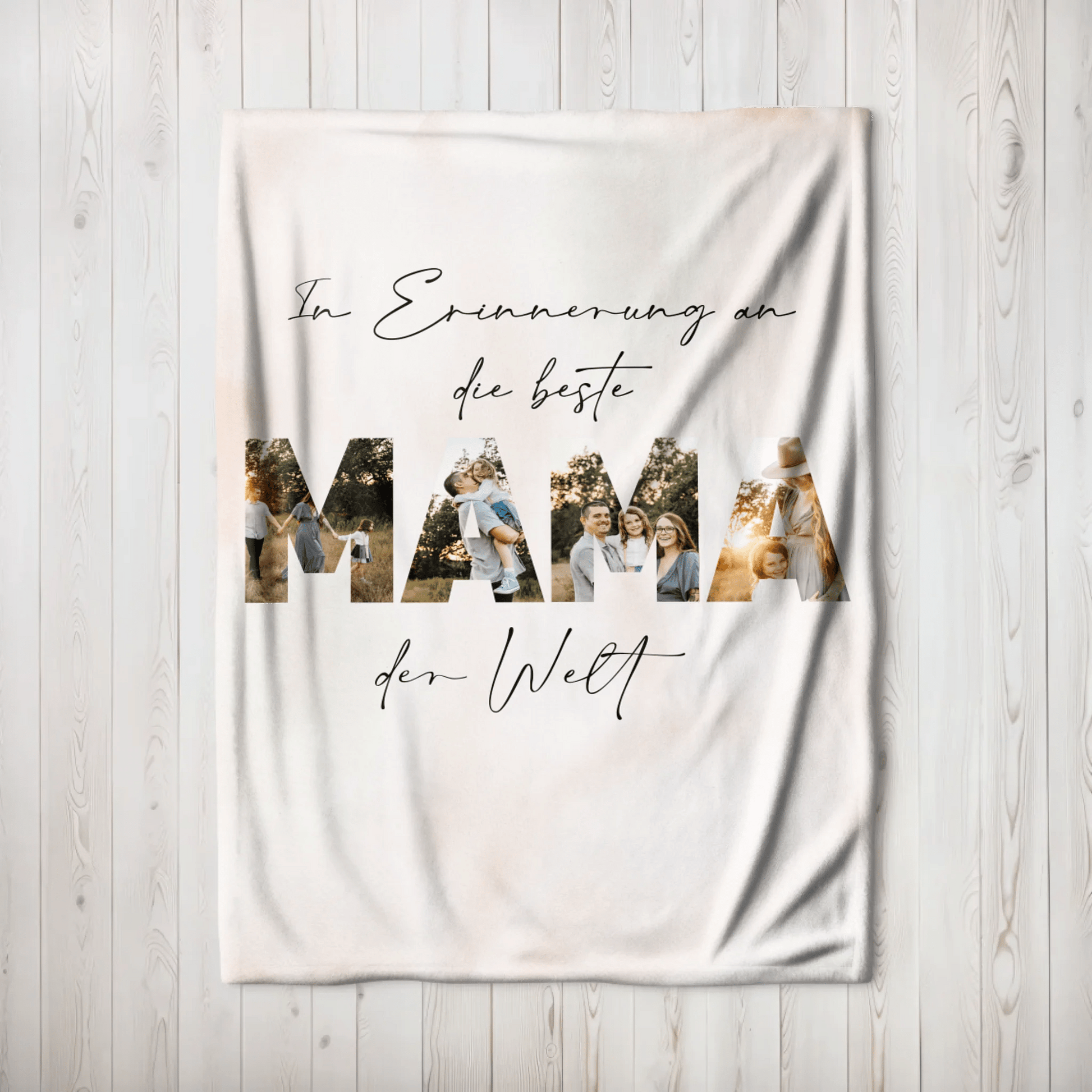 Personalisierte Decke - "In Erinnerung an die beste Mama" - LeinwandGlück