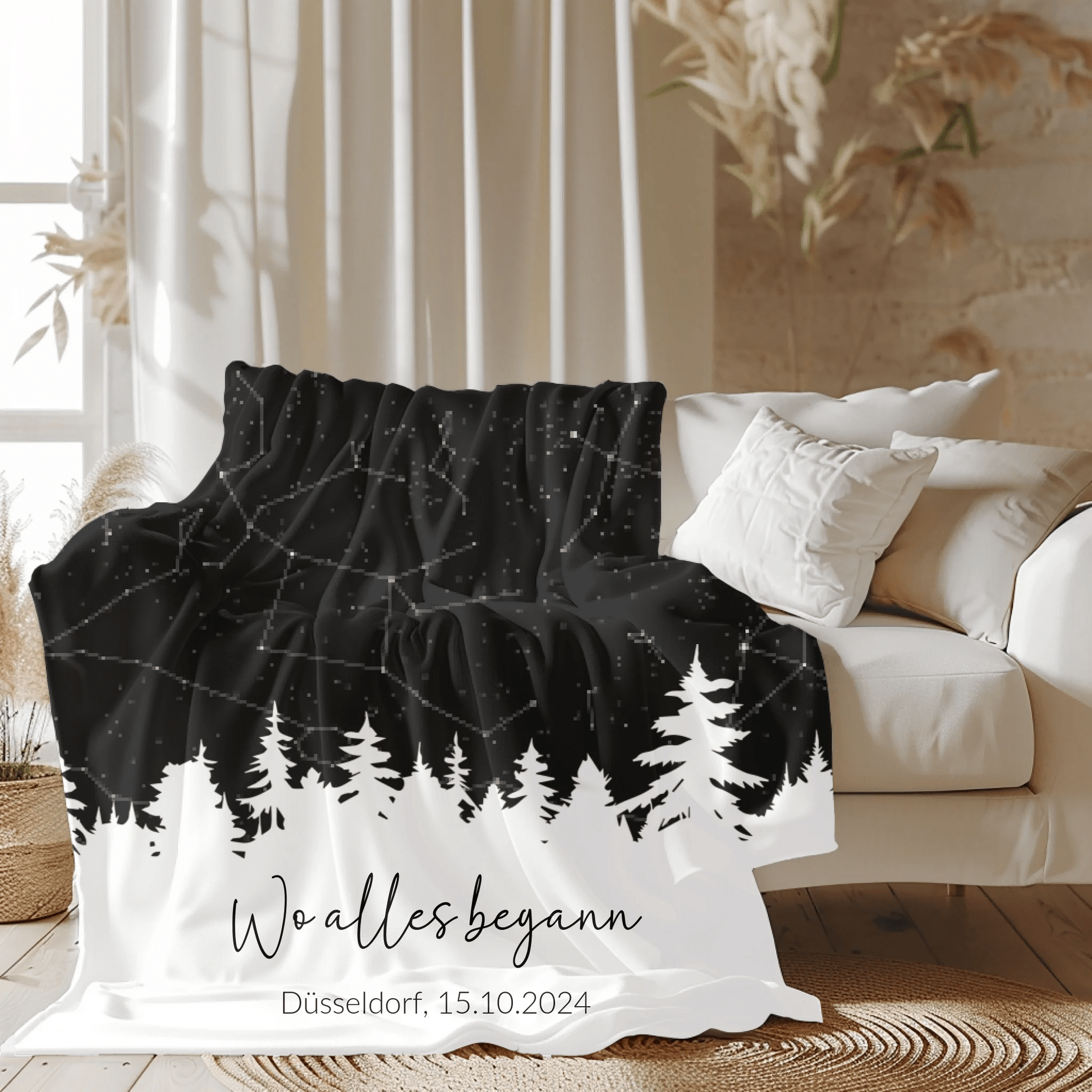 Personalisierte Decke - "Sternenkarte" - LeinwandGlück