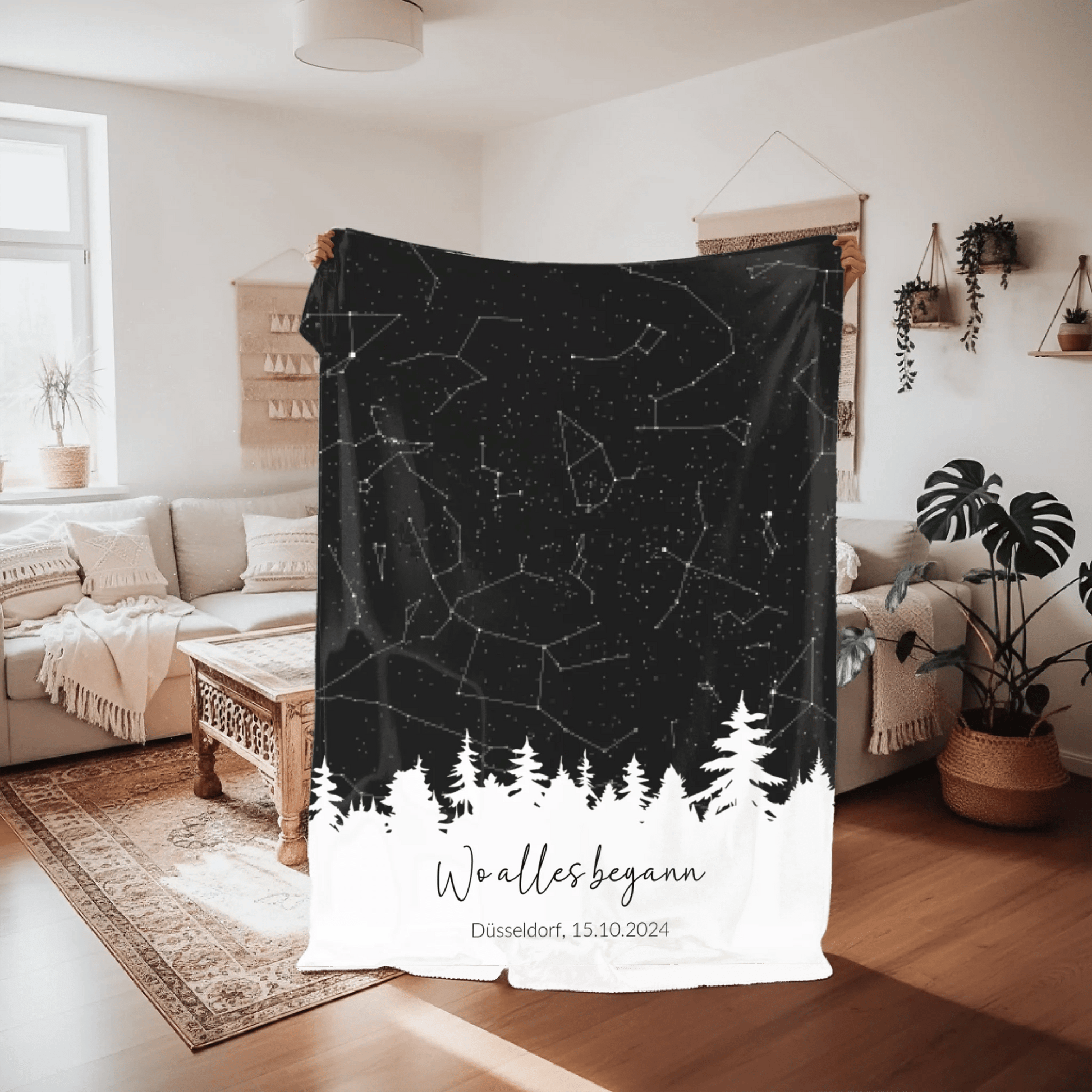 Personalisierte Decke - "Sternenkarte" - LeinwandGlück