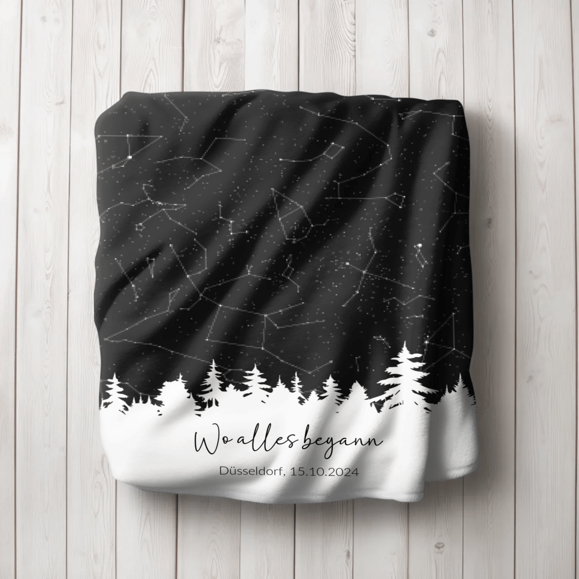 Personalisierte Decke - "Sternenkarte" - LeinwandGlück