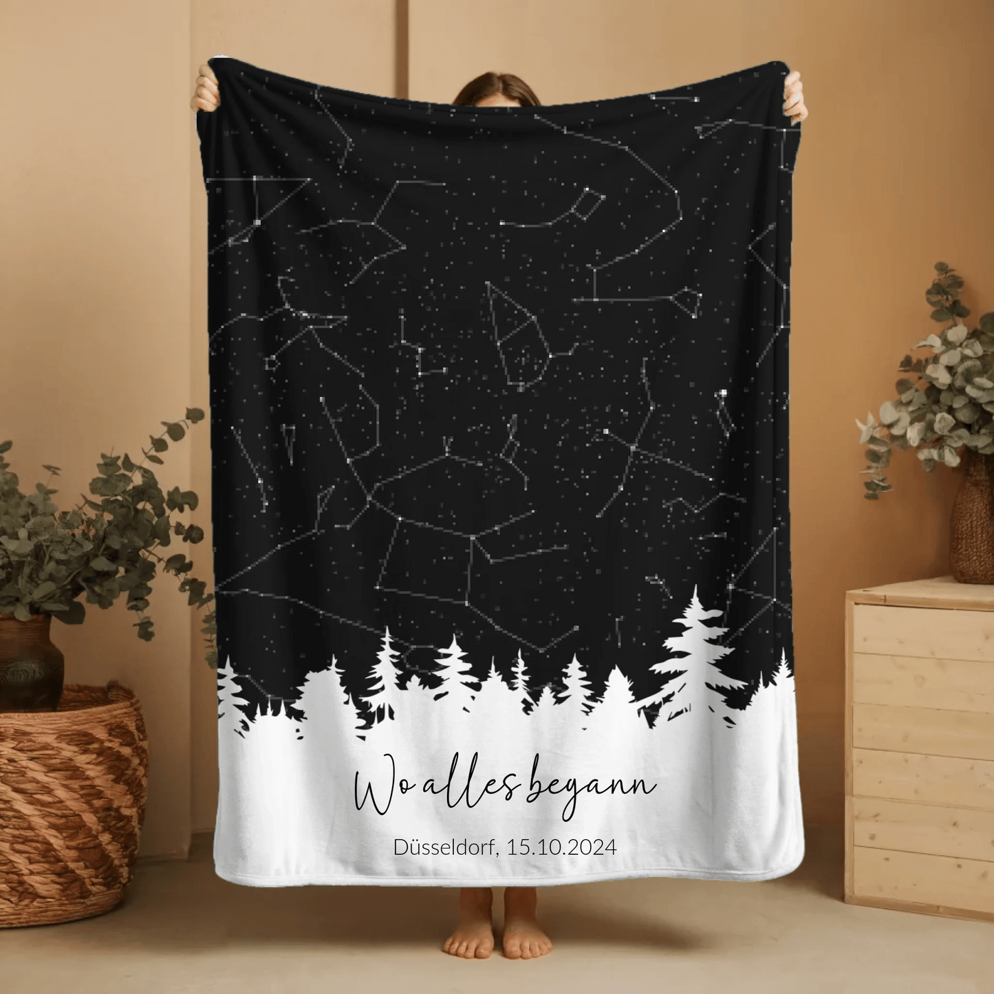 Personalisierte Decke - "Sternenkarte" - LeinwandGlück