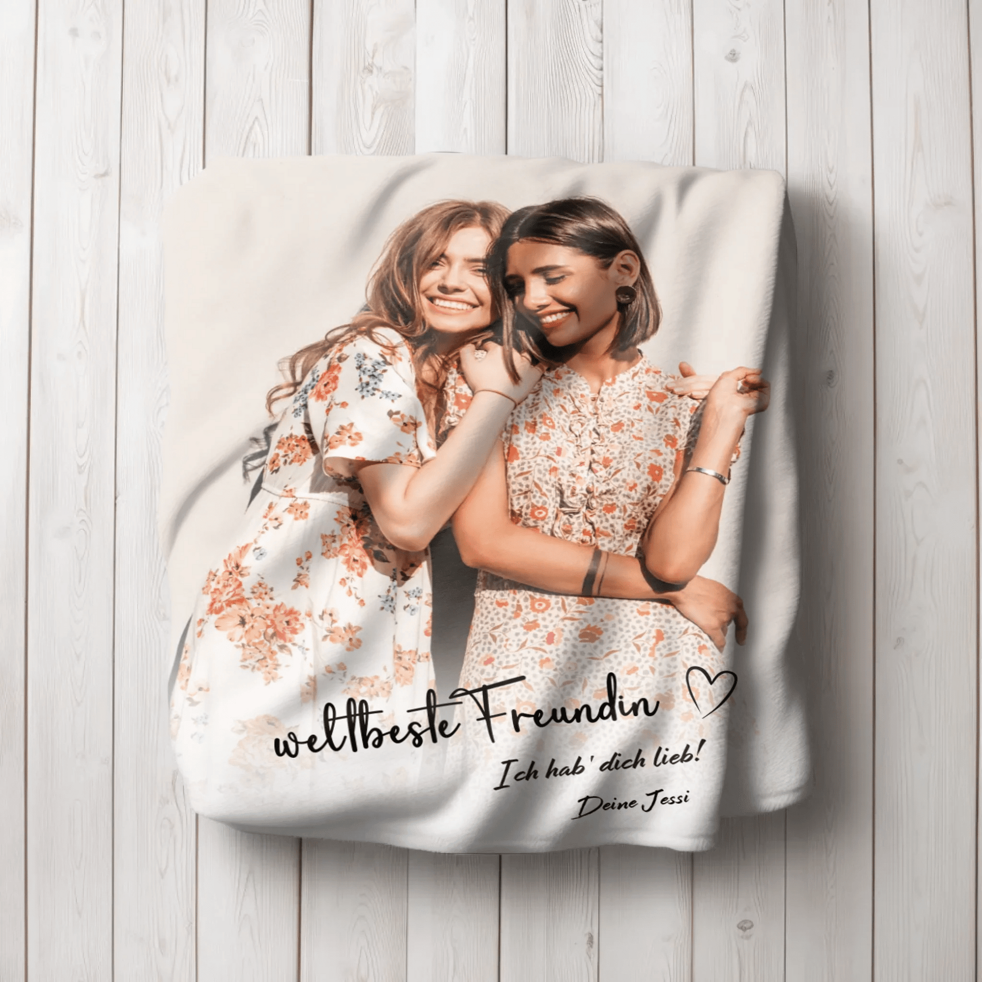 Personalisierte Decke - "weltbeste Freundin" - LeinwandGlück