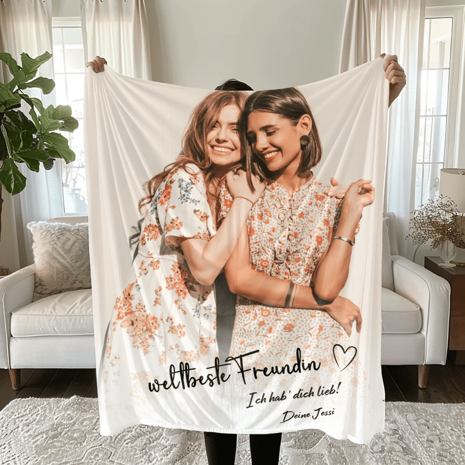 Personalisierte Decke - "weltbeste Freundin" - LeinwandGlück