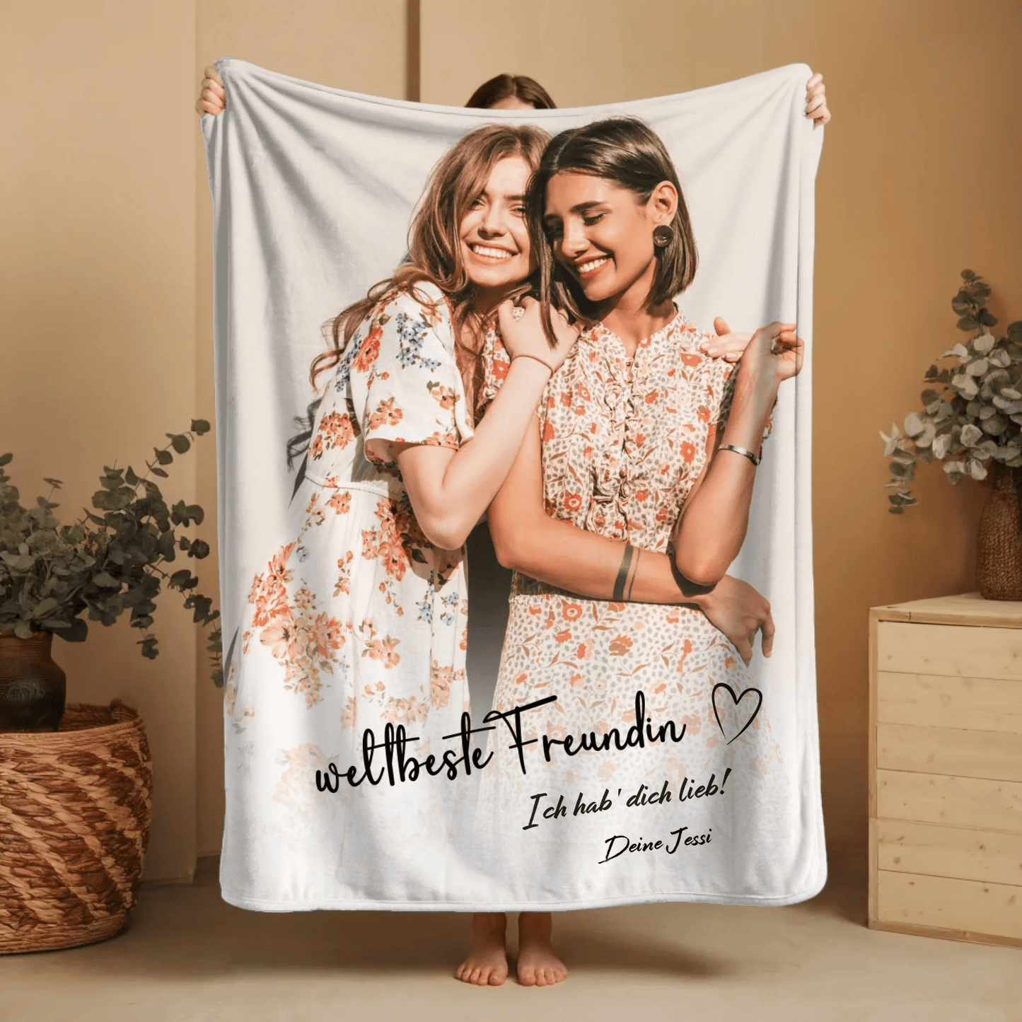 Personalisierte Decke - "weltbeste Freundin" - LeinwandGlück