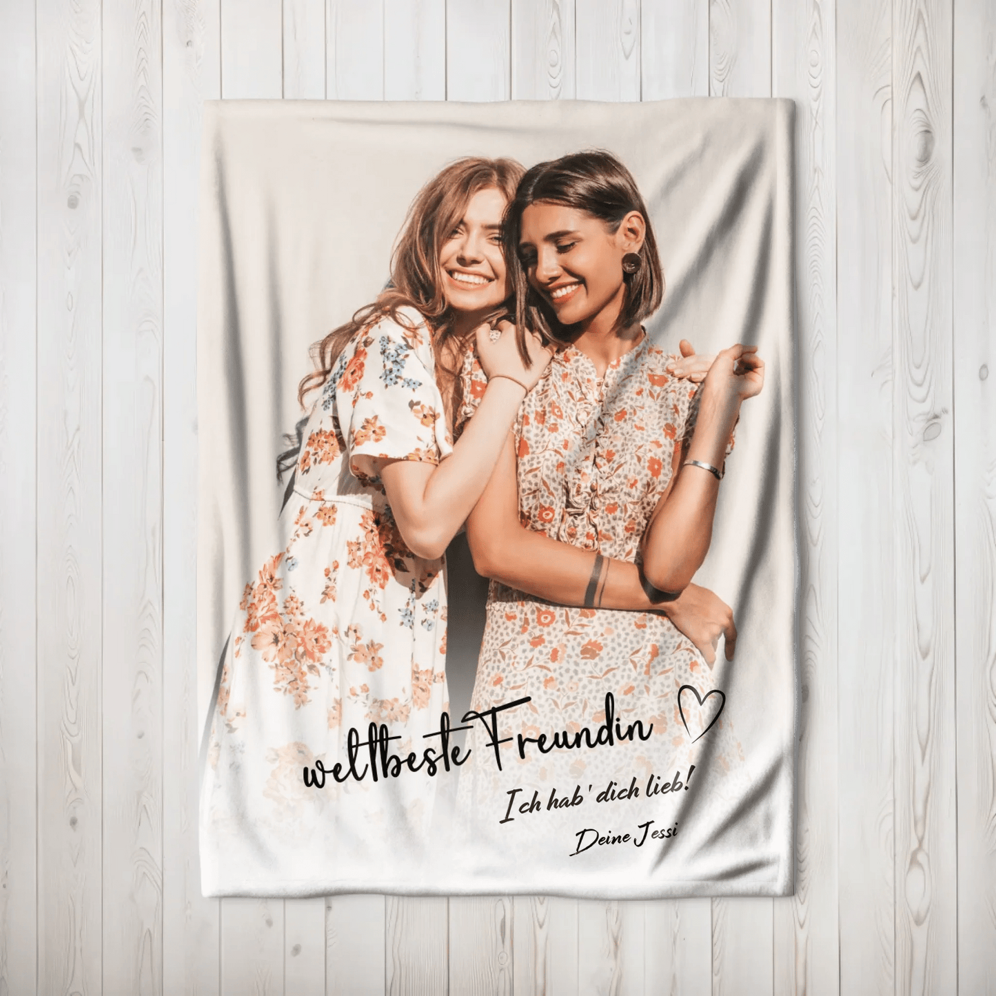 Personalisierte Decke - "weltbeste Freundin" - LeinwandGlück
