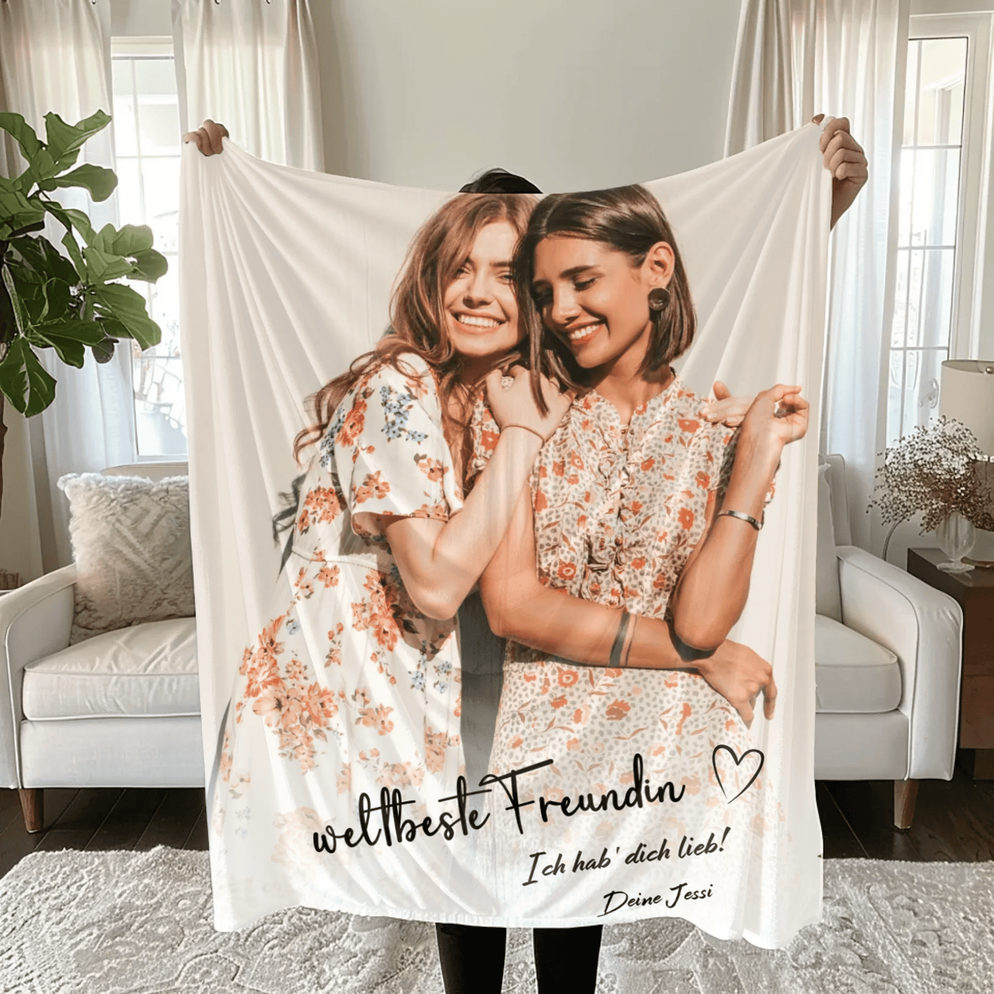 Personalisierte Decke - "weltbeste Freundin" - LeinwandGlück