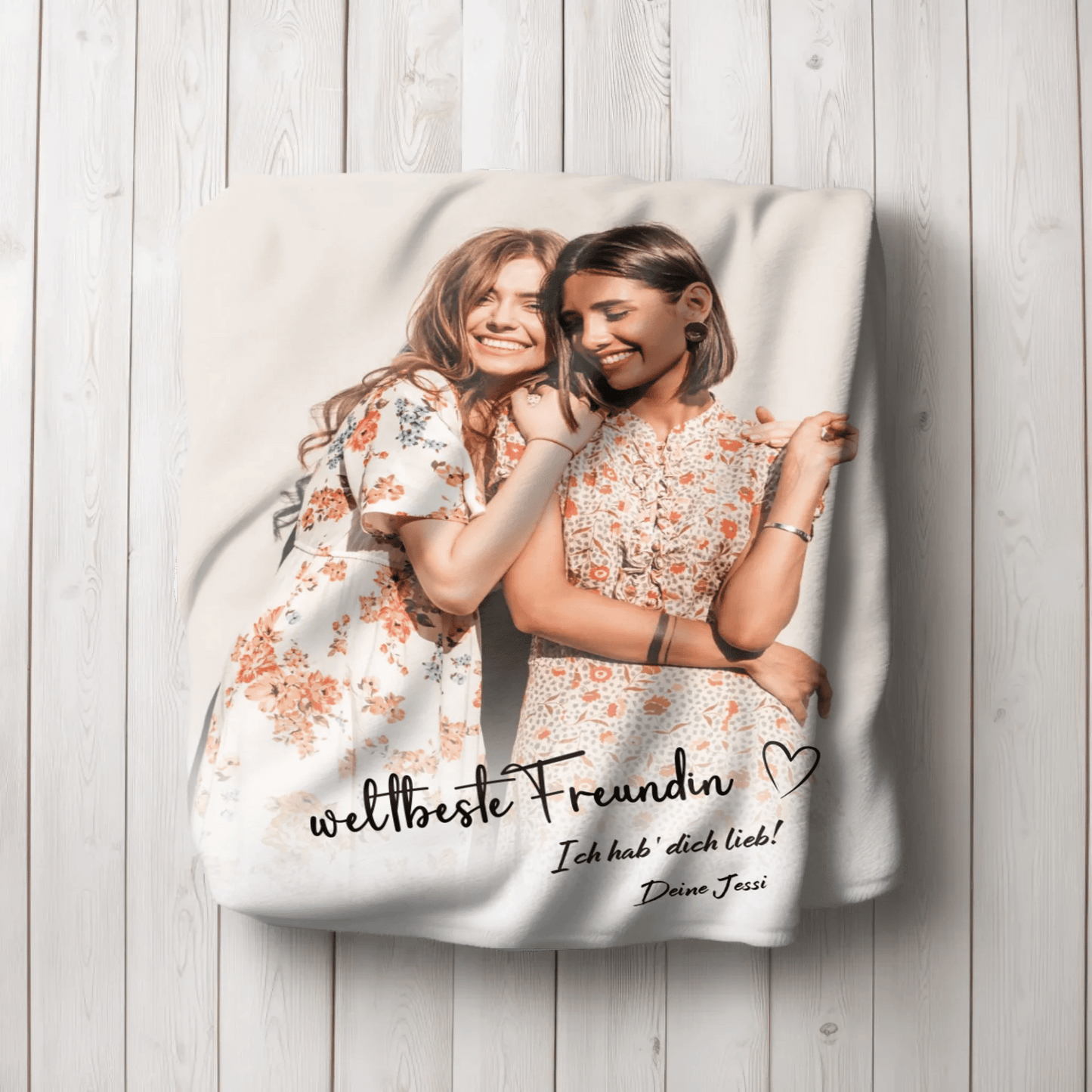 Personalisierte Decke - "weltbeste Freundin" - LeinwandGlück