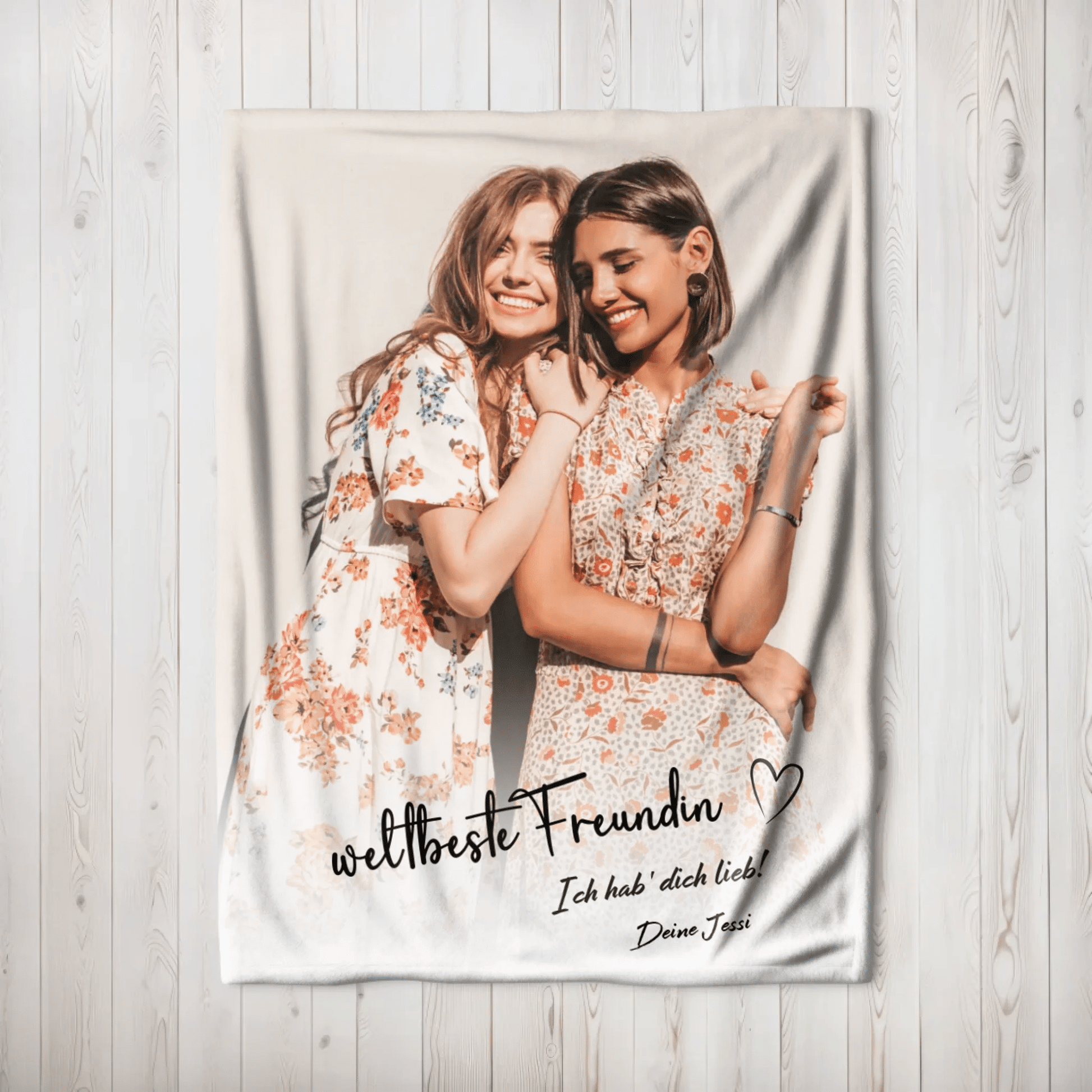 Personalisierte Decke - "weltbeste Freundin" - LeinwandGlück
