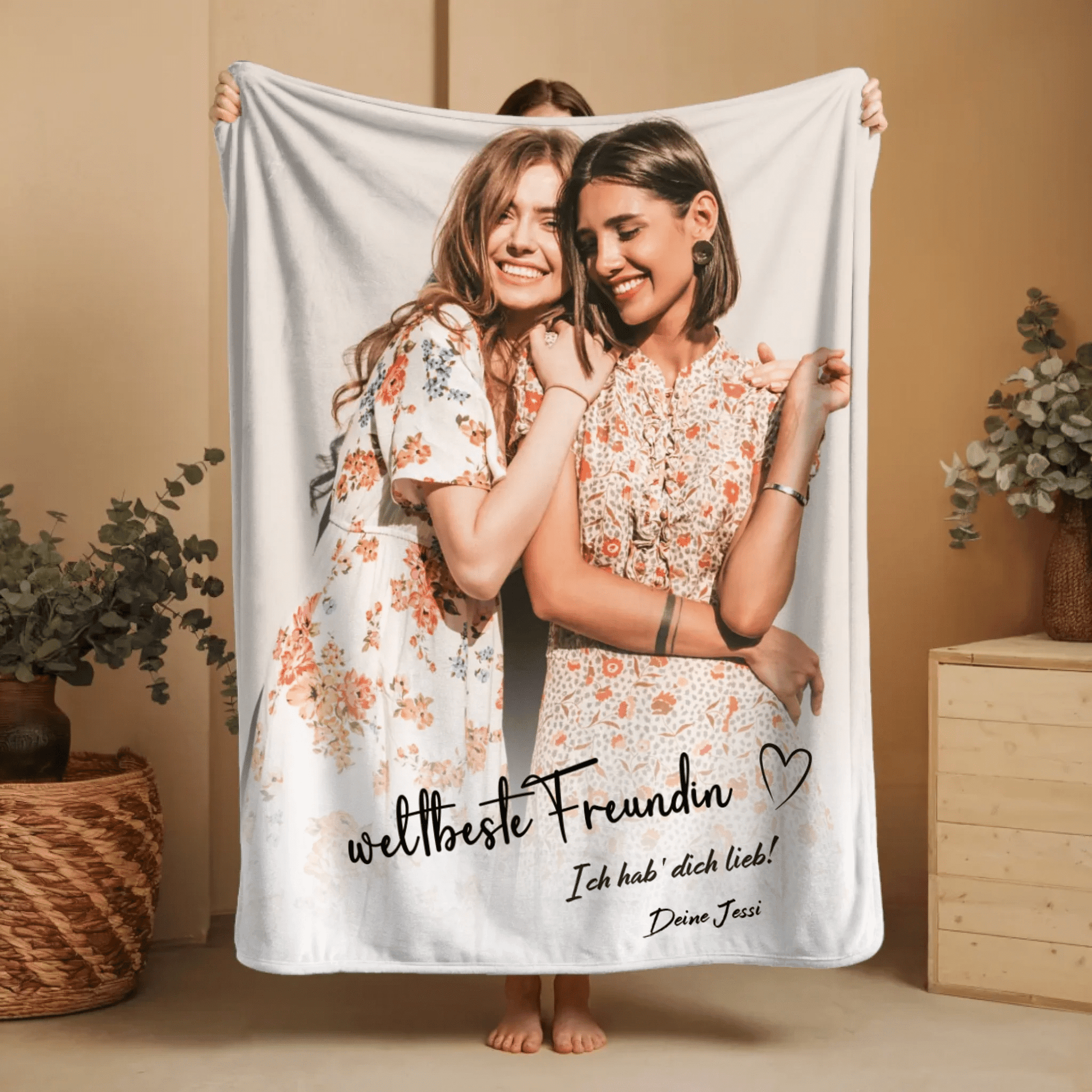 Personalisierte Decke - "weltbeste Freundin" - LeinwandGlück