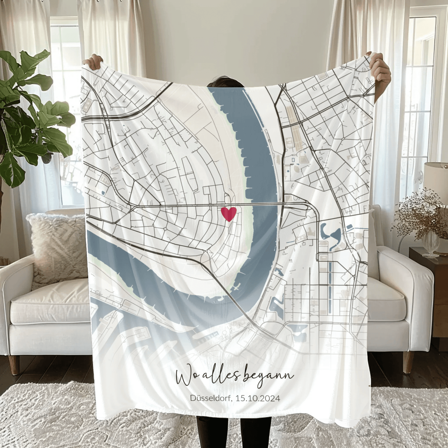 Personalisierte Decke - "Wo alles begann" - LeinwandGlück