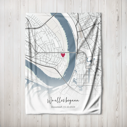 Personalisierte Decke - "Wo alles begann" - LeinwandGlück