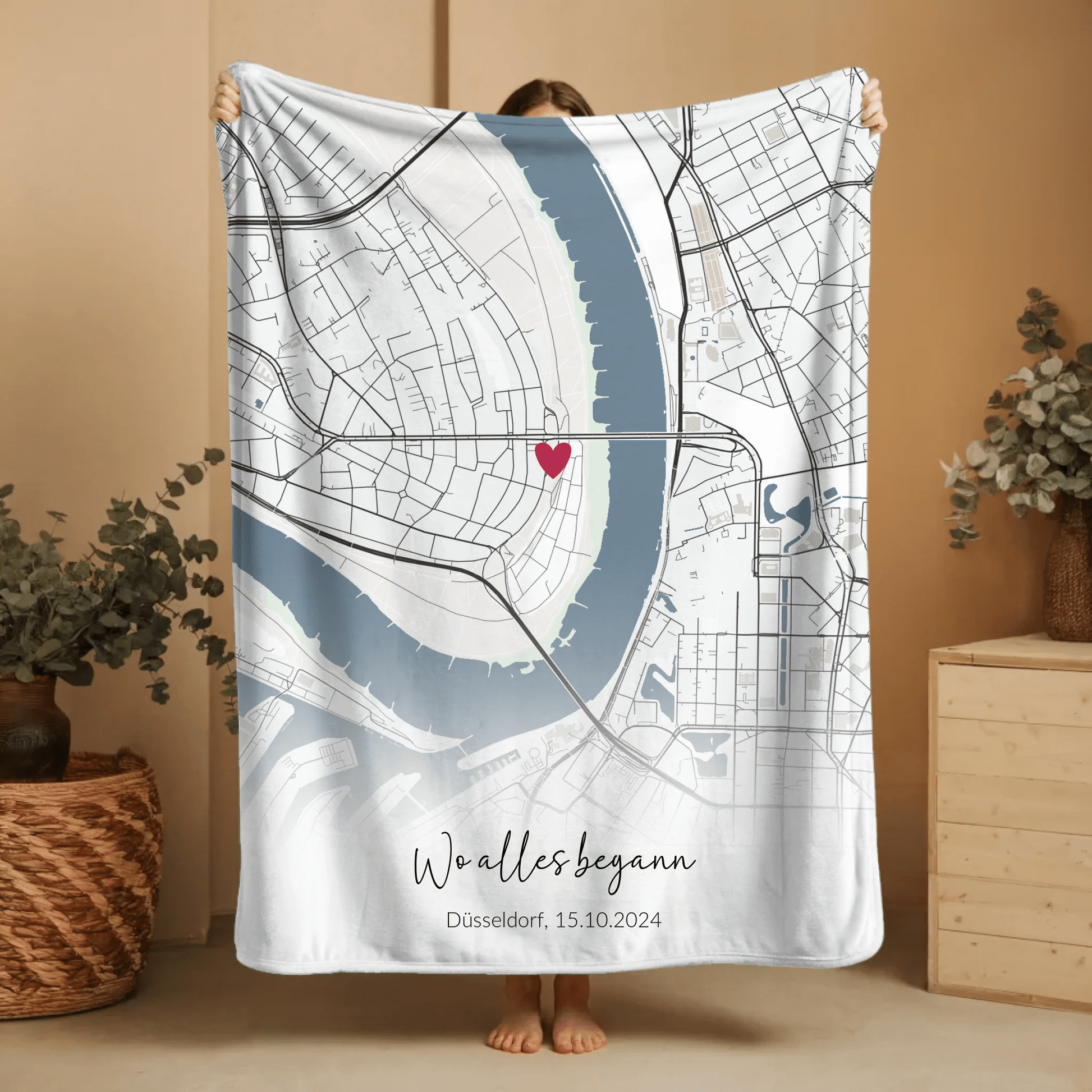 Personalisierte Decke - "Wo alles begann" - LeinwandGlück